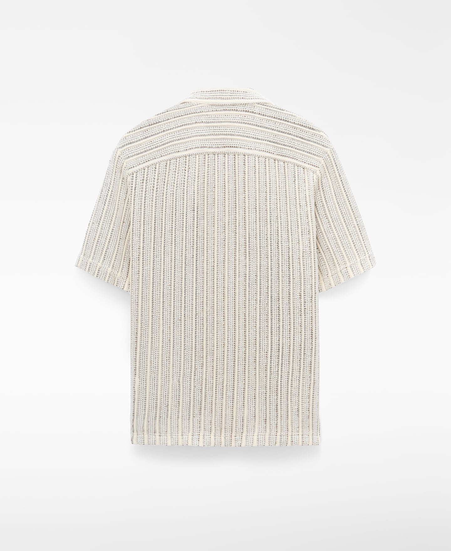 Openwork knit bowling collar shirt image number 5