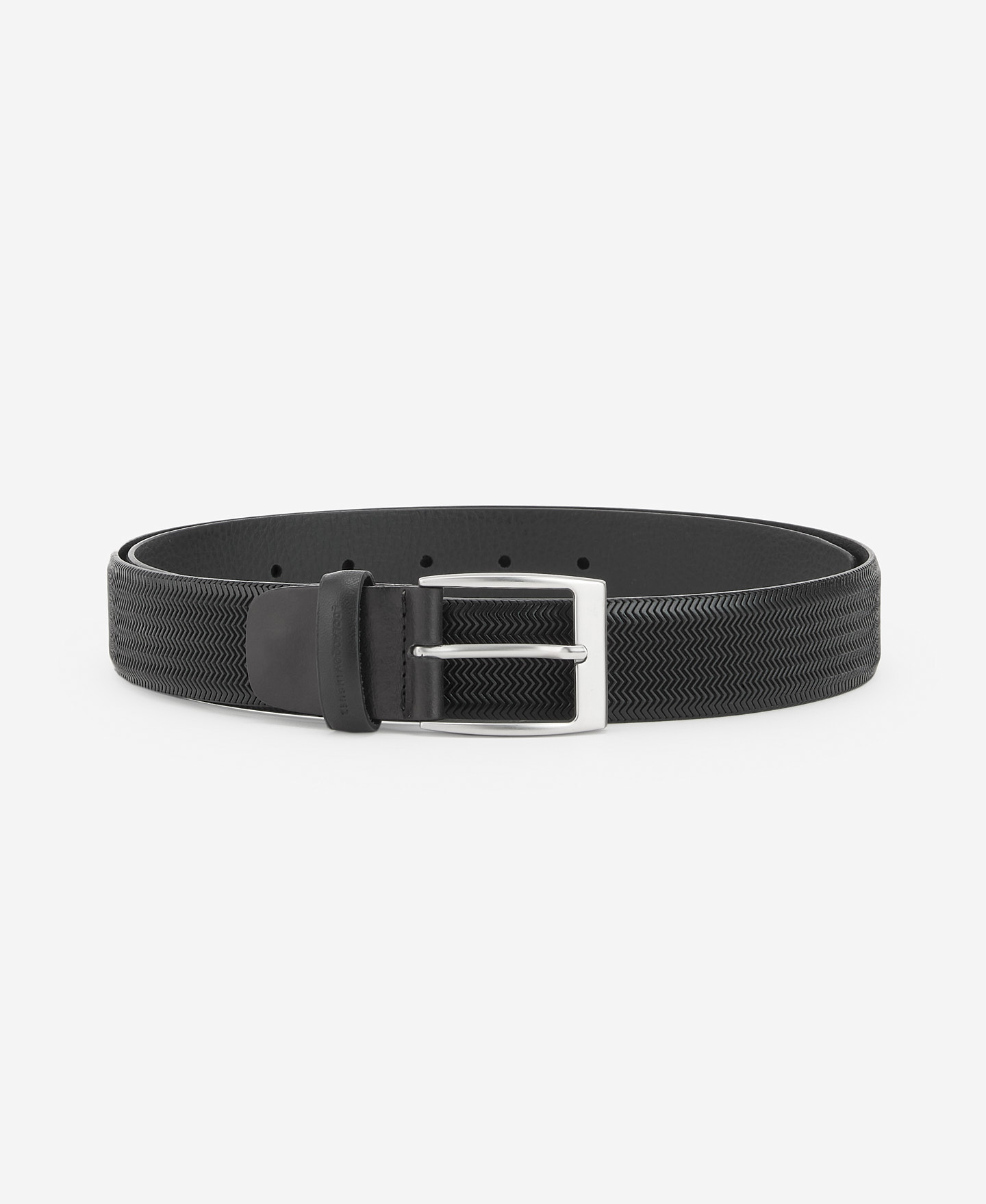 Black leather textured belt image number 0