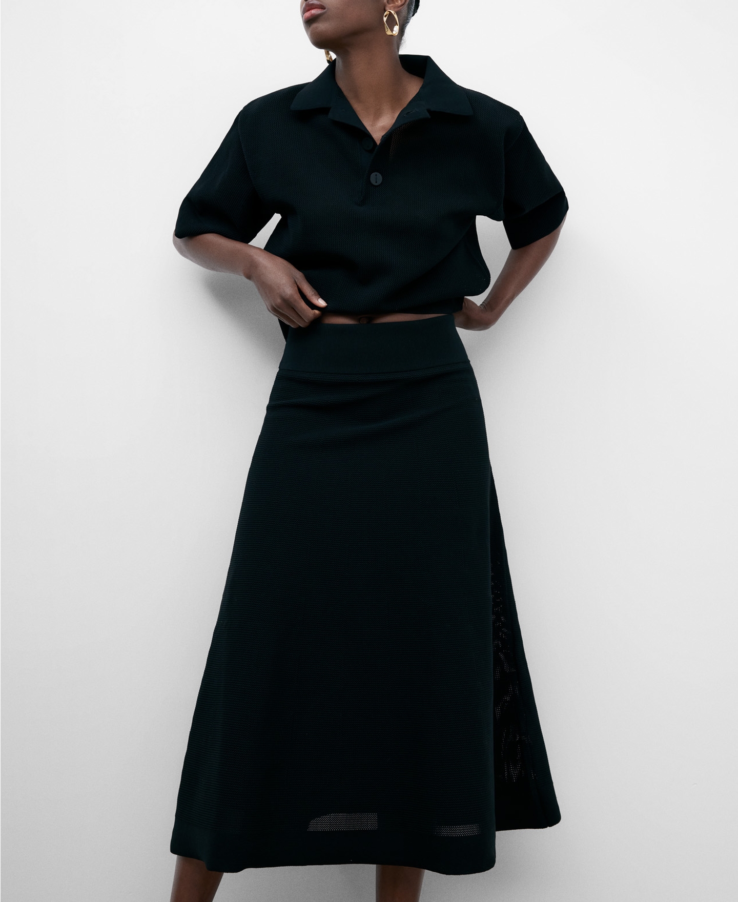 A-line recycled polyester skirt image number 3