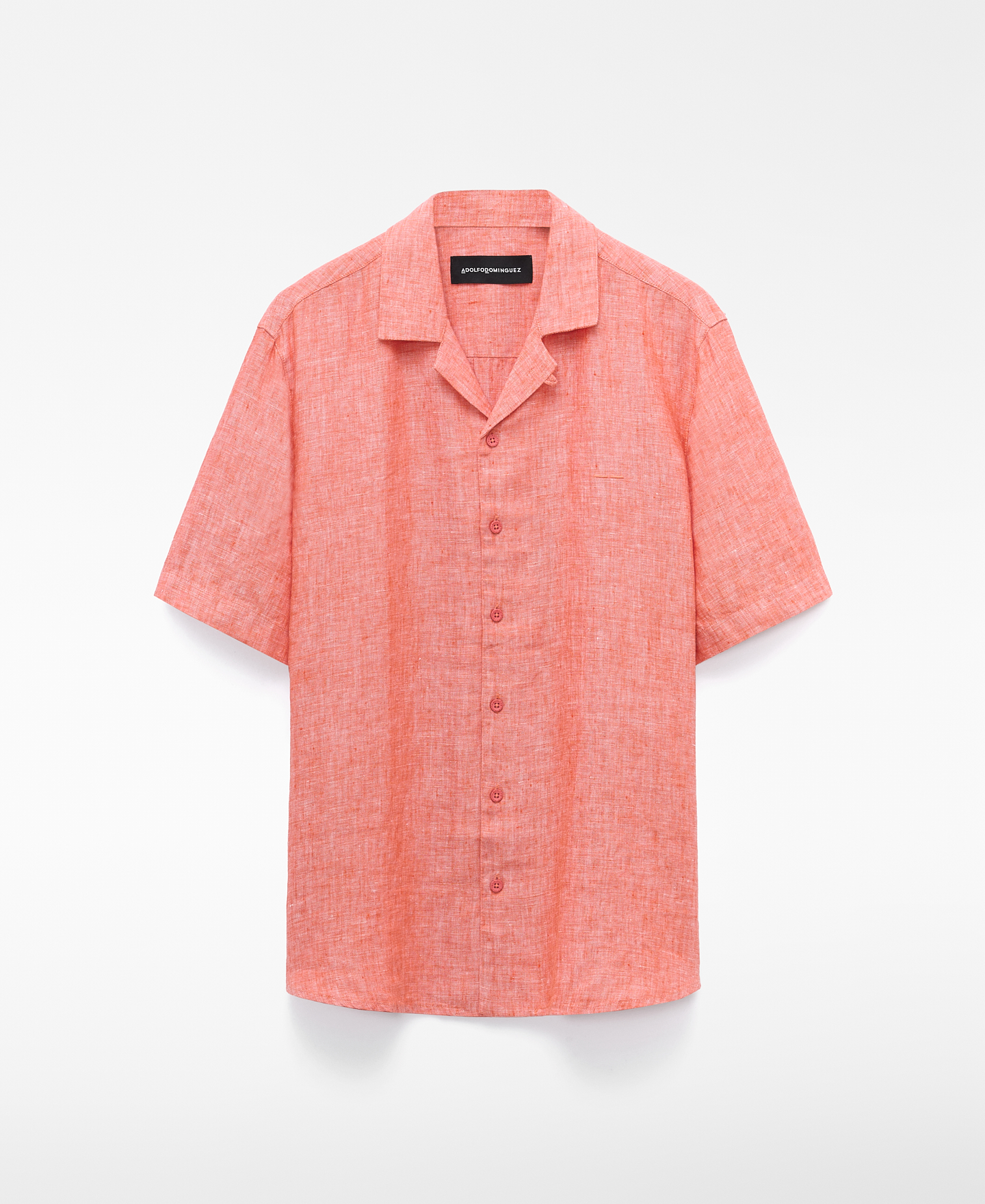 European linen bowling collar shirt image number 0