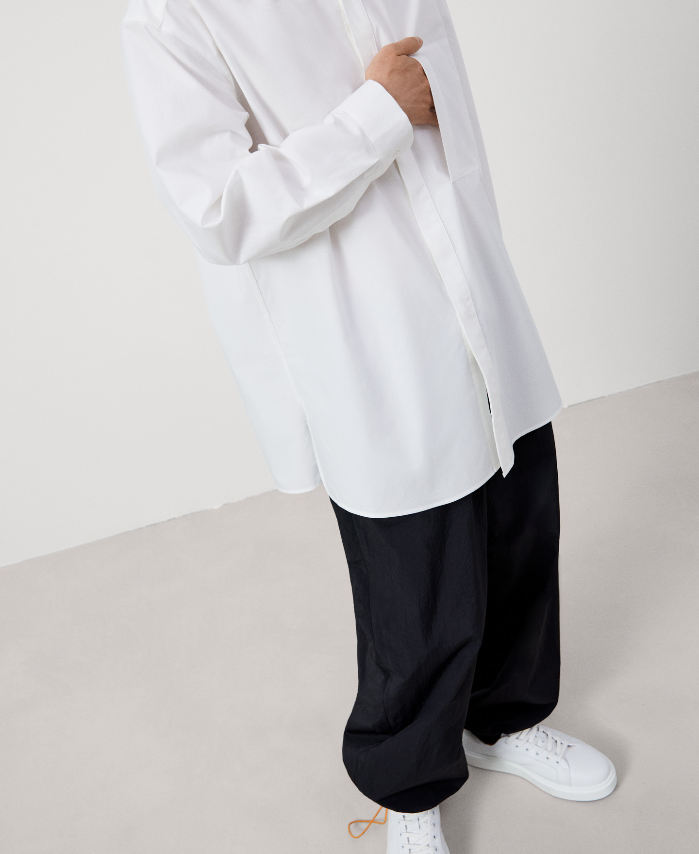 Cotton front placket shirt image number 3