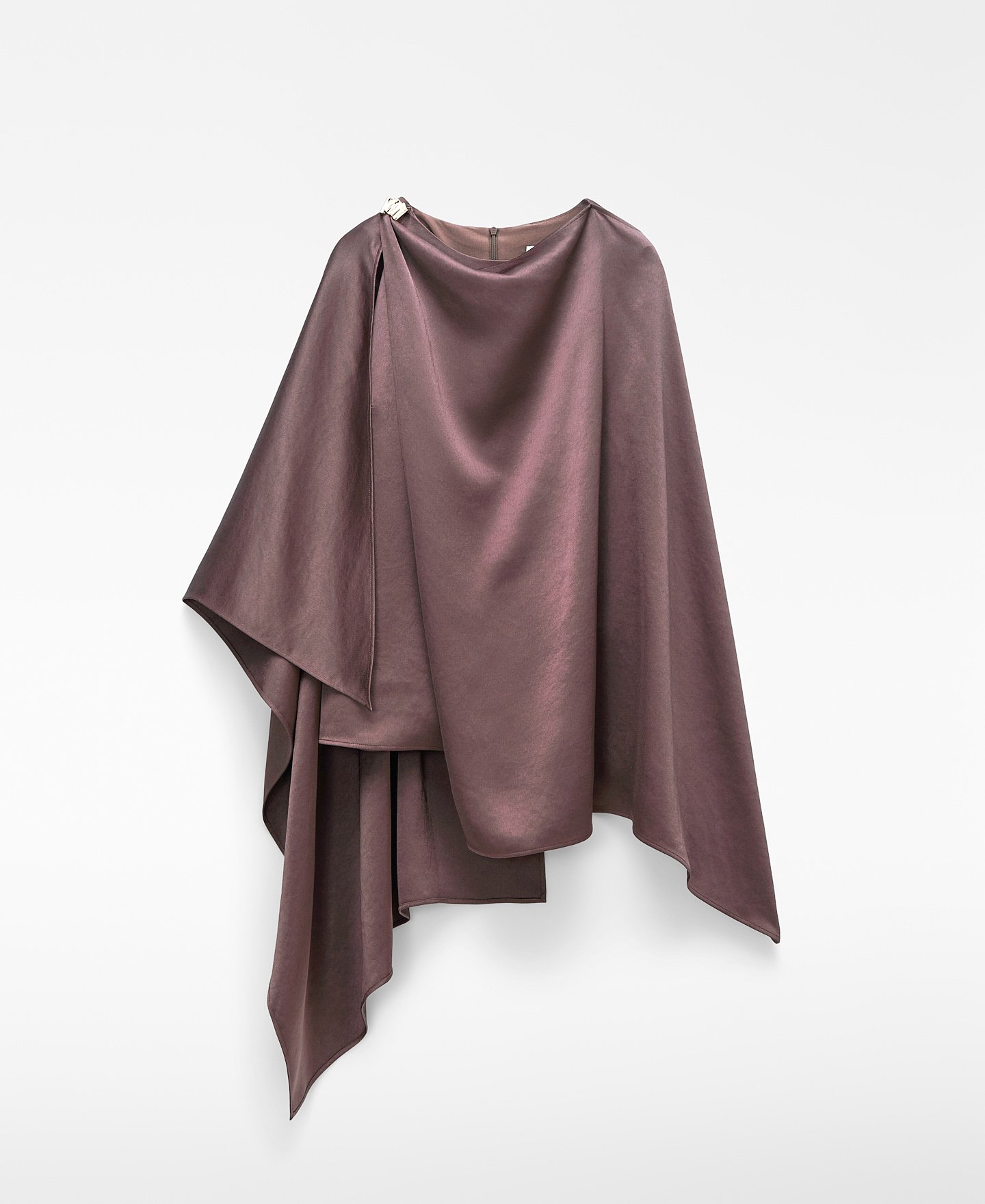 Satin asymmetric top with cape image number 4