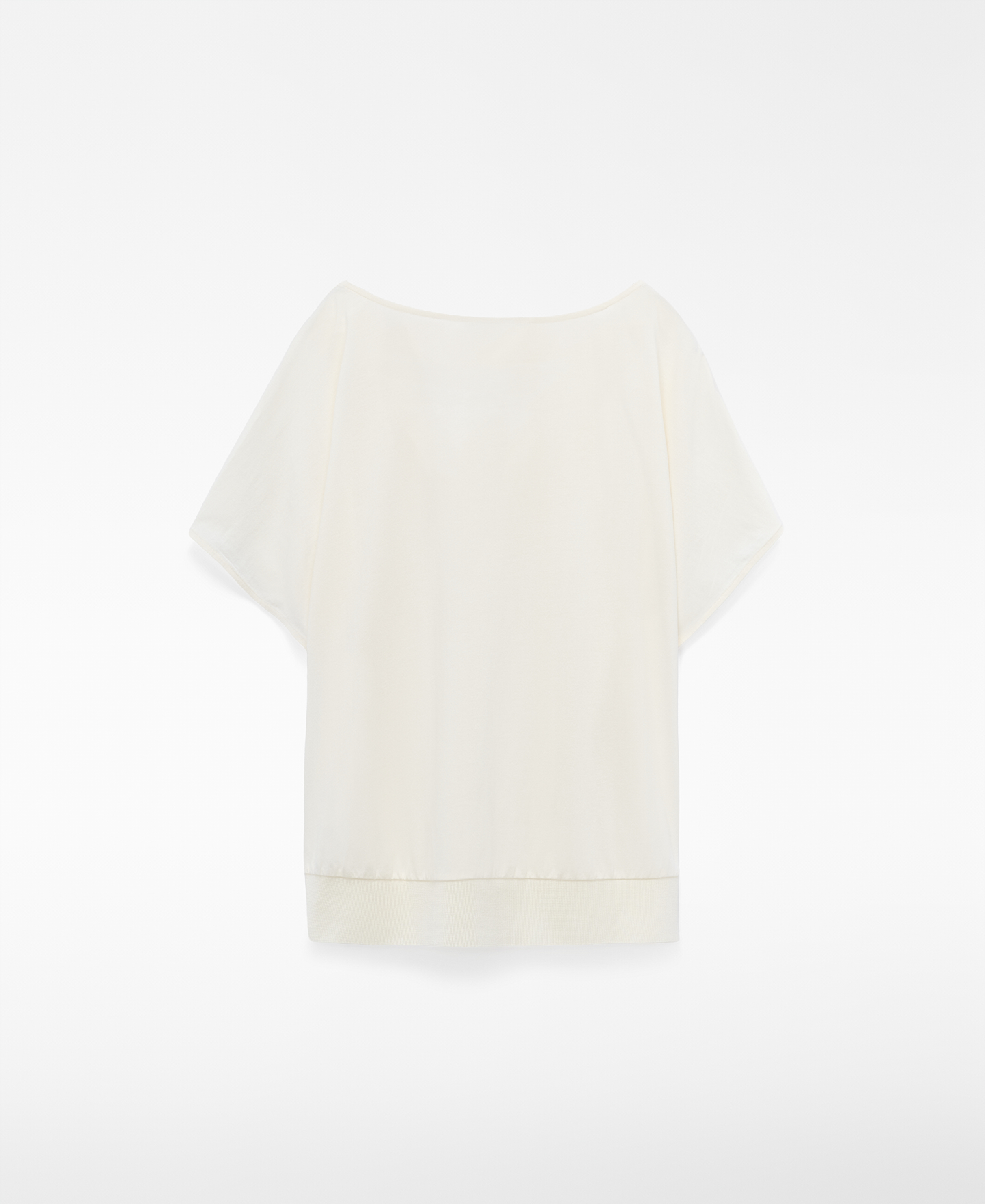 T-Shirt aus Doppelgewebe mit drapiertem Ausschnitt image number 5