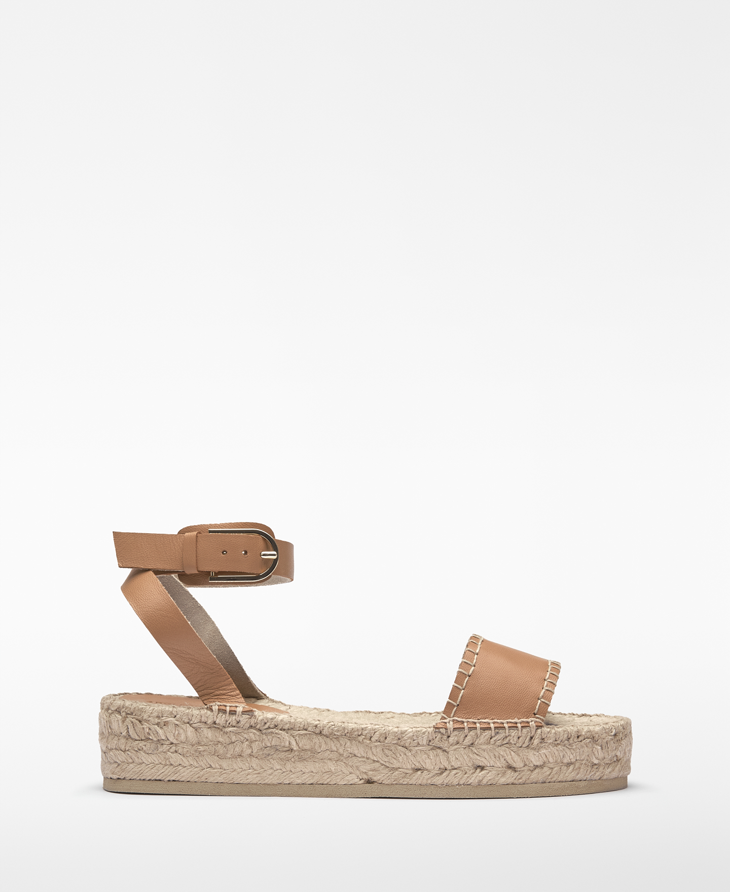 Platform leather sandal woman image number 0