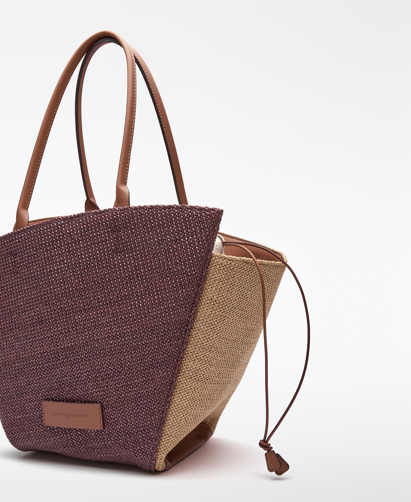 Eclipse-Tragetasche, zweifarbig, mit Raffiastruktur image number 2