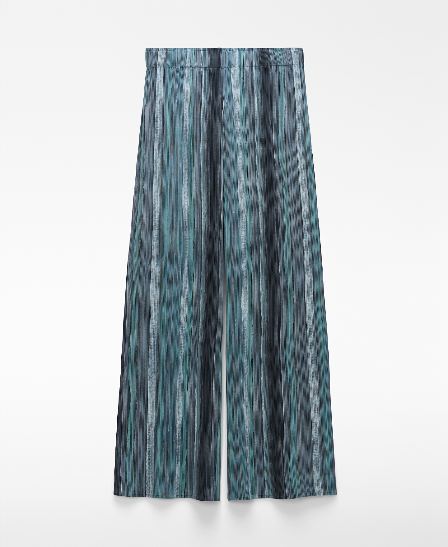 Printed crinkle trousers woman image number 7