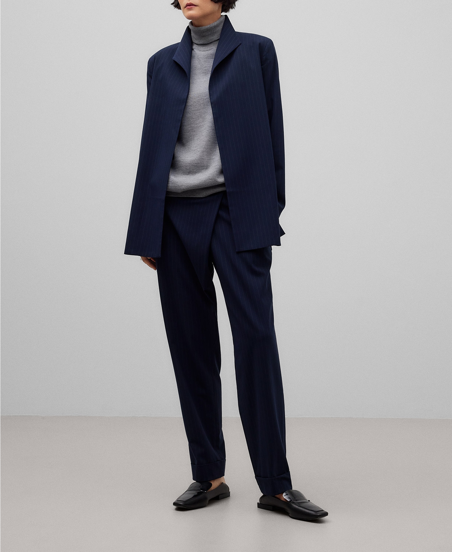 Blazer abierta rayas mujer image number 1