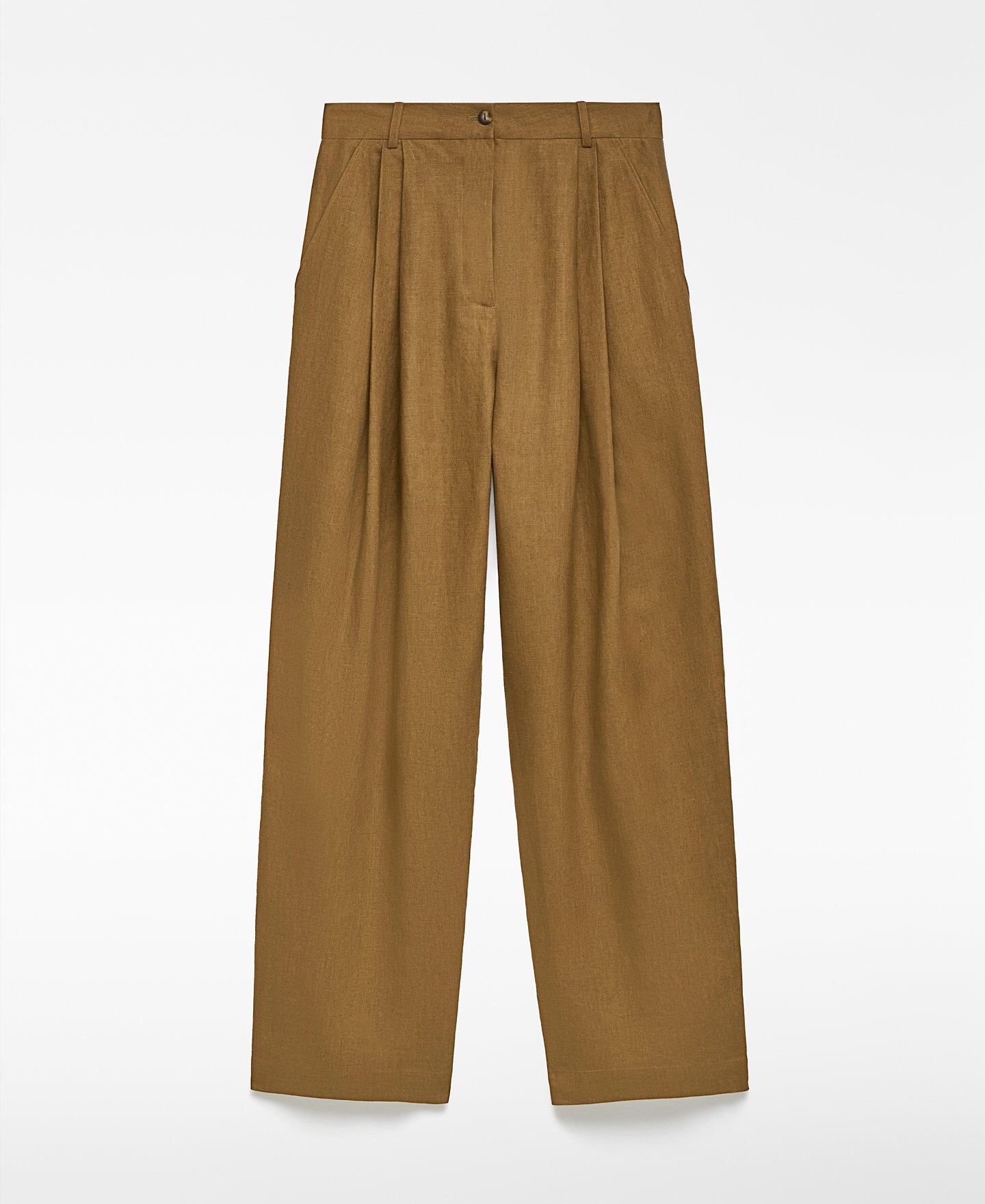 Pleated hemp pants woman image number 4