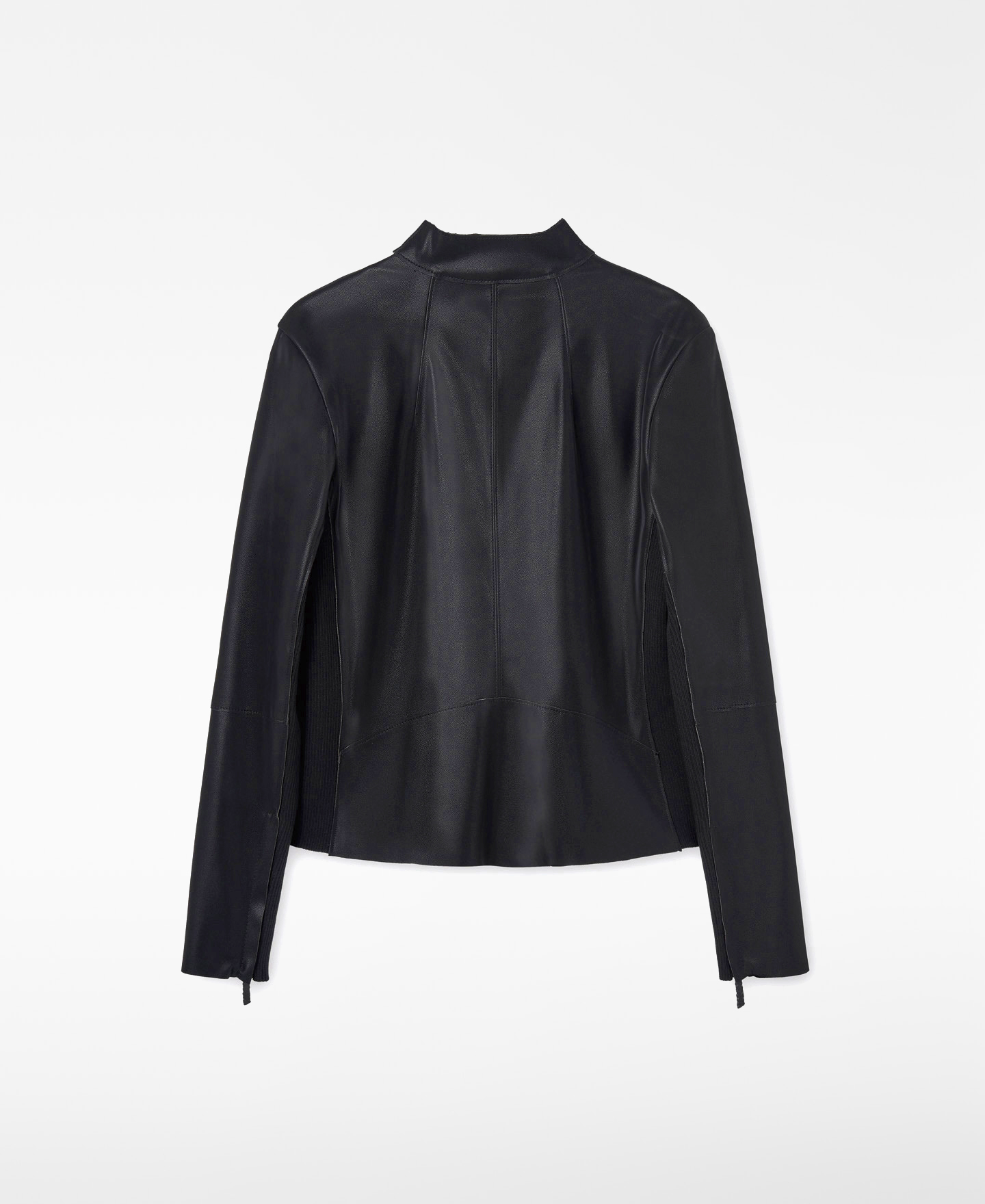 Leather-Non-Leather fitted jacket image number 5