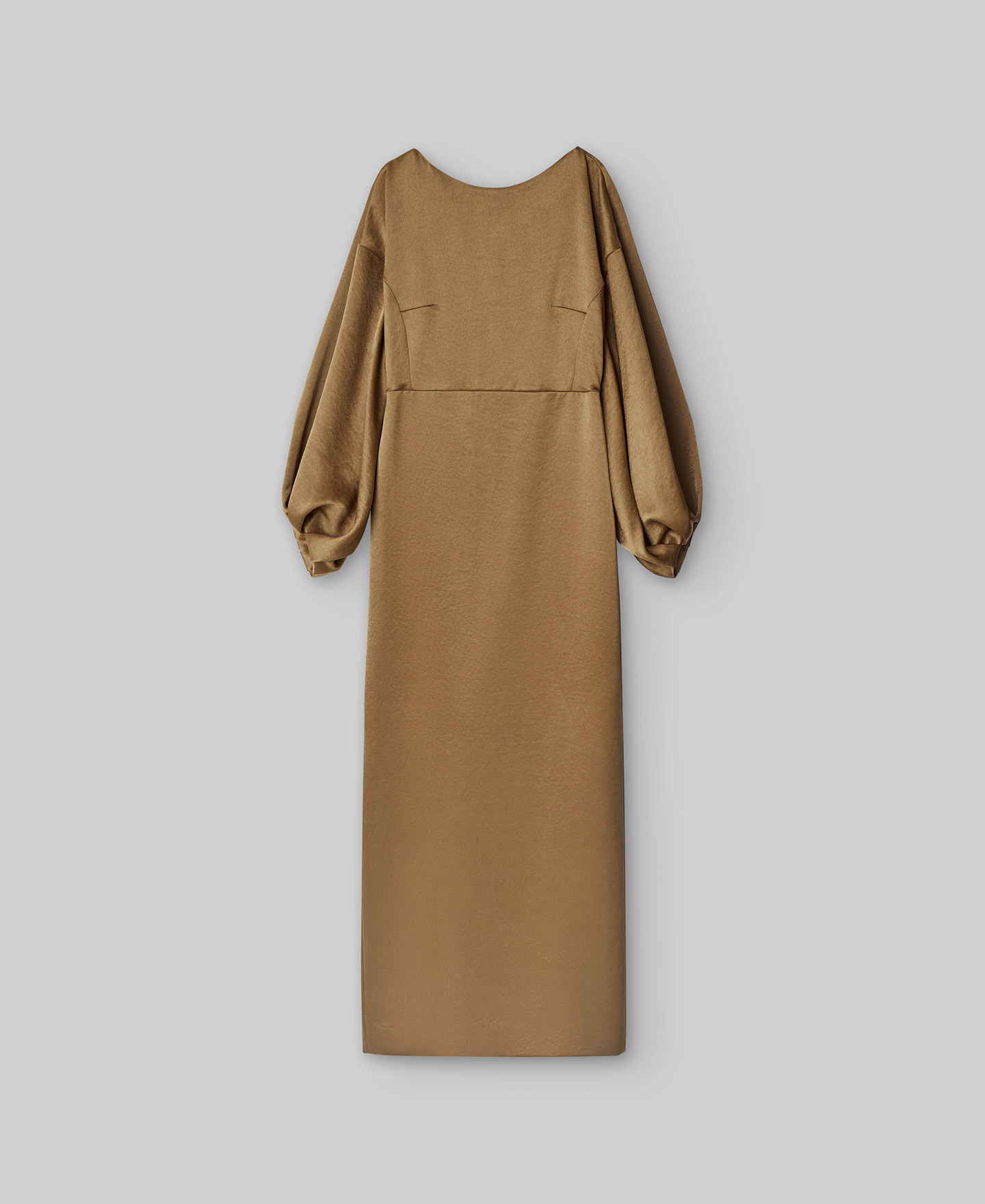 Gold fitted dress woman image number 4