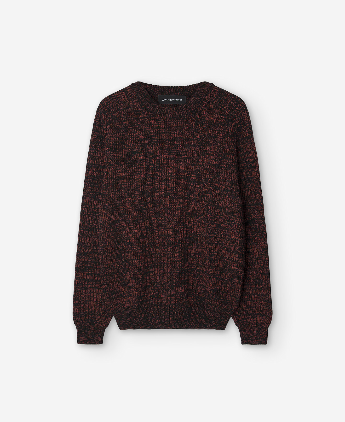 Black and orange crew neckline sweater image number 4