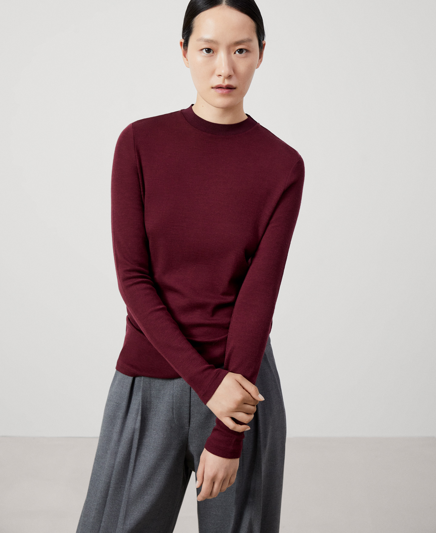 Long sleeve merino wool sweater image number 0