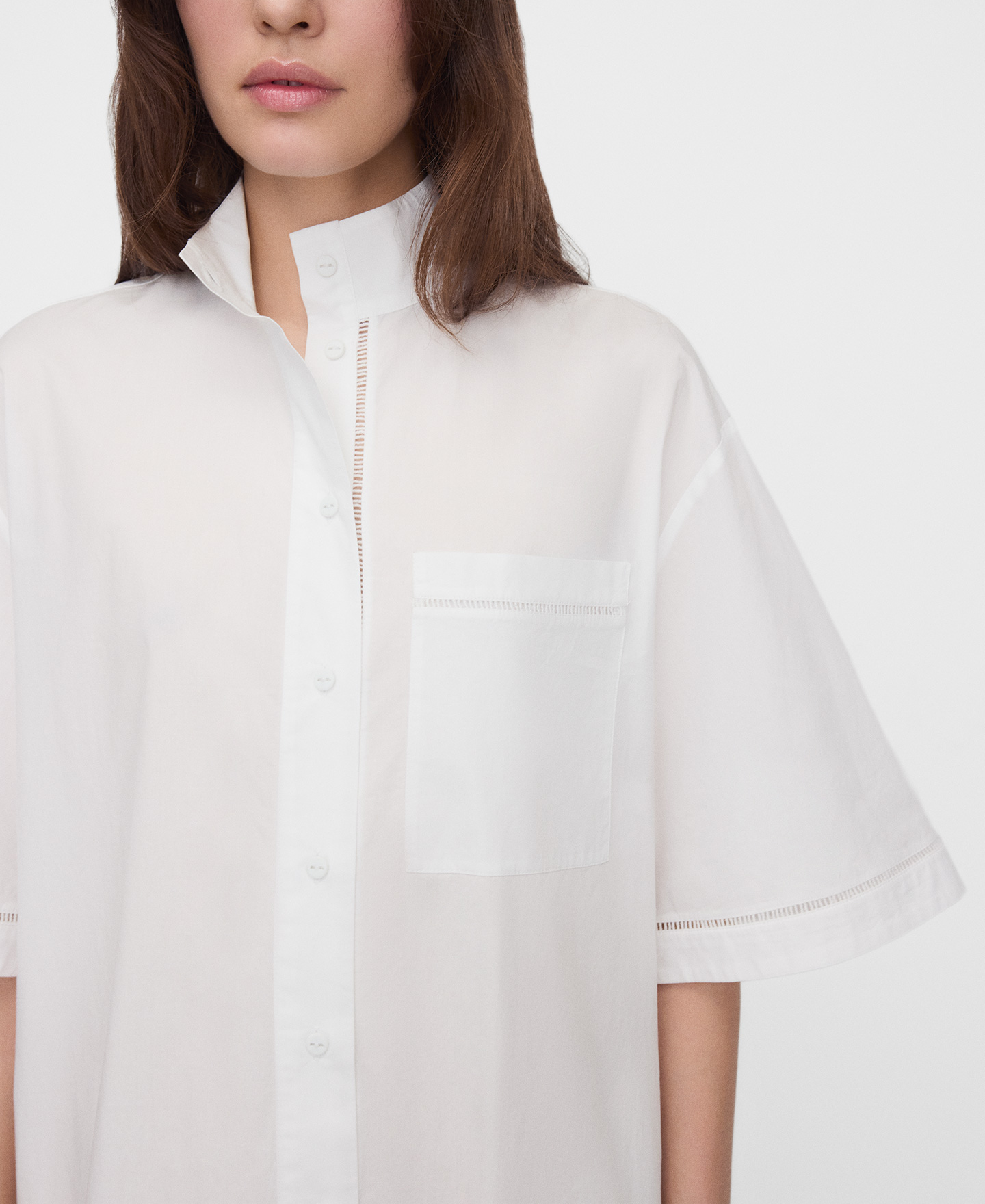 Vestido camisero cuello tira entred&oacute;s image number 3