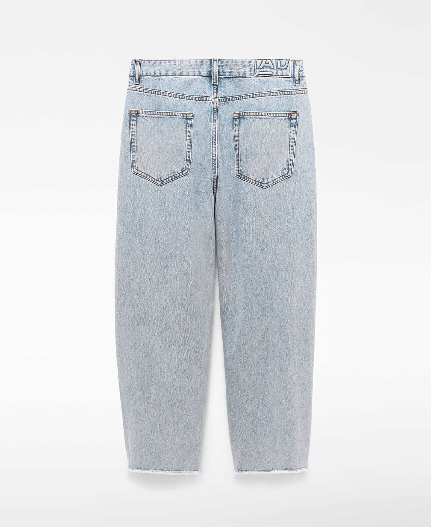 Frayed hem barrel fit denim trousers image number 5