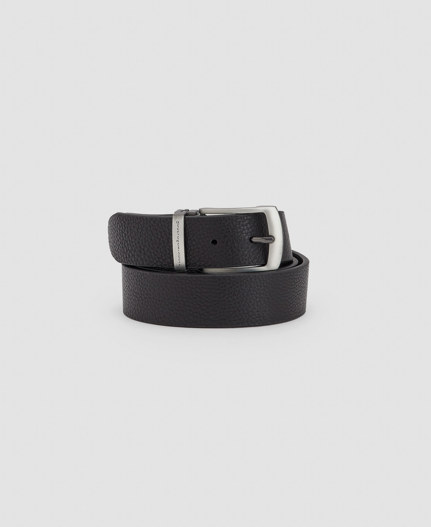 Leather belt with reversible buckle image number 1