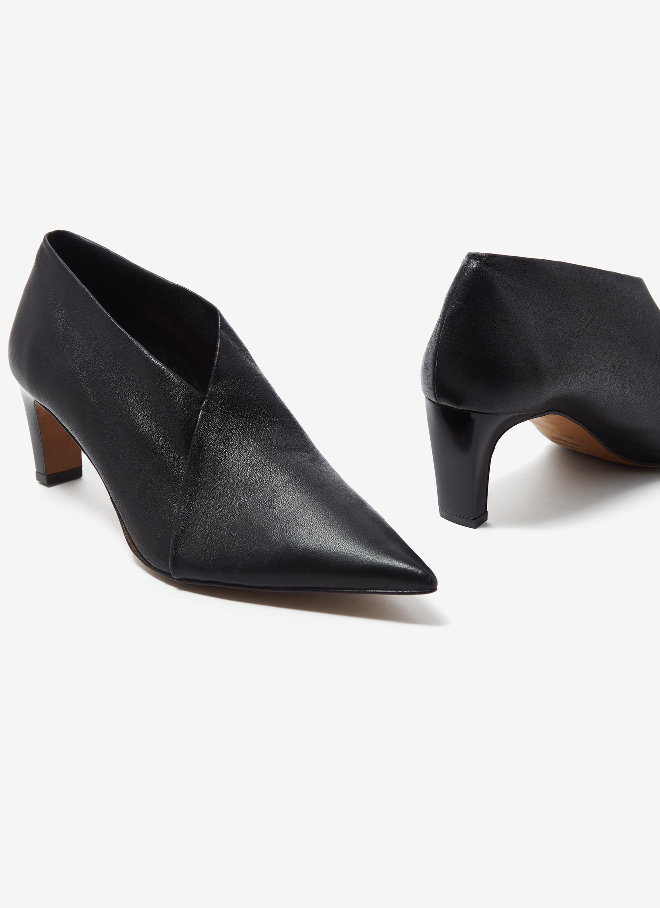 Nappa effect asymmetric ankle boots image number 2