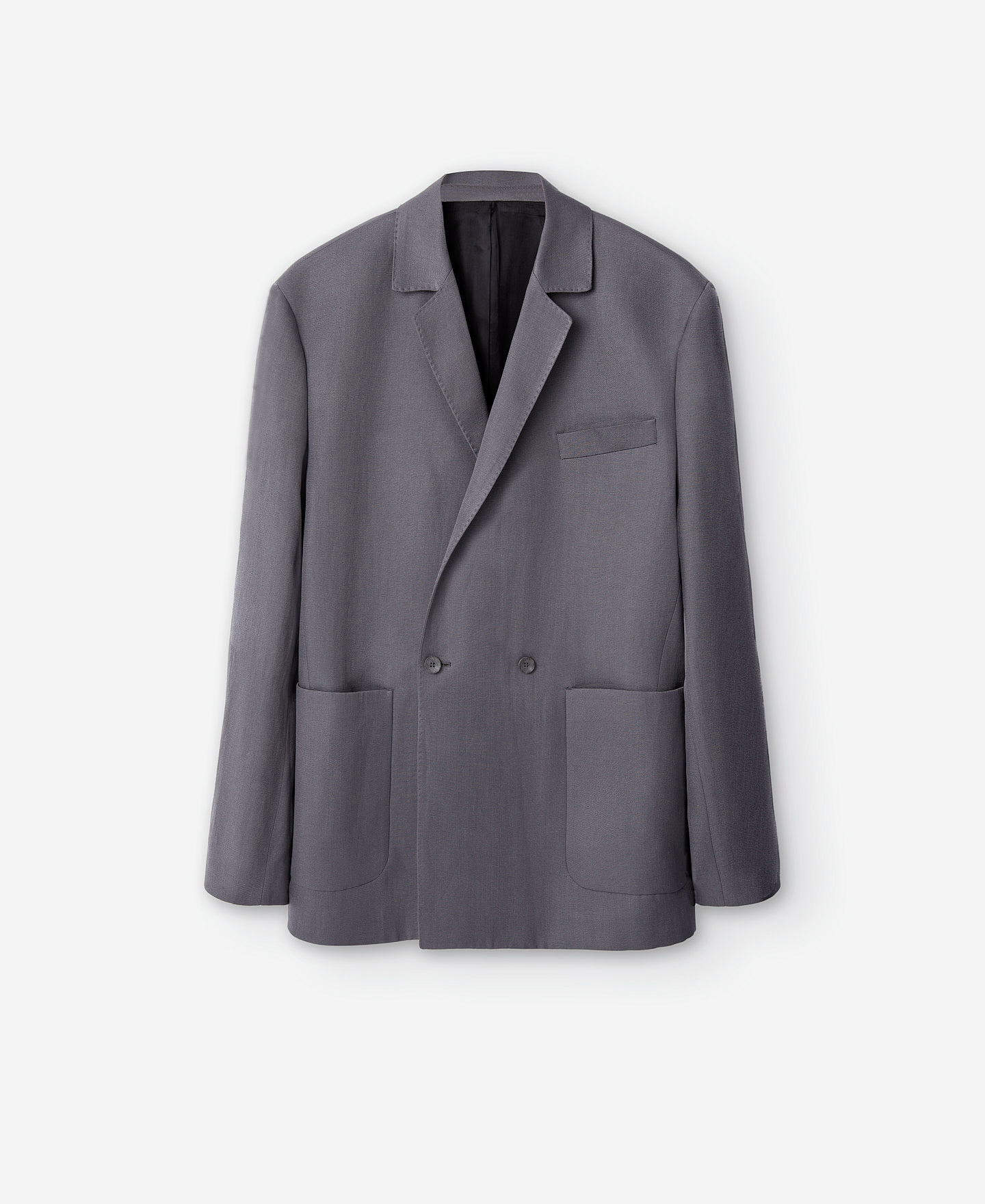 リヨセルと麻製のグレーのオーバーサイズブレザー image number 2
