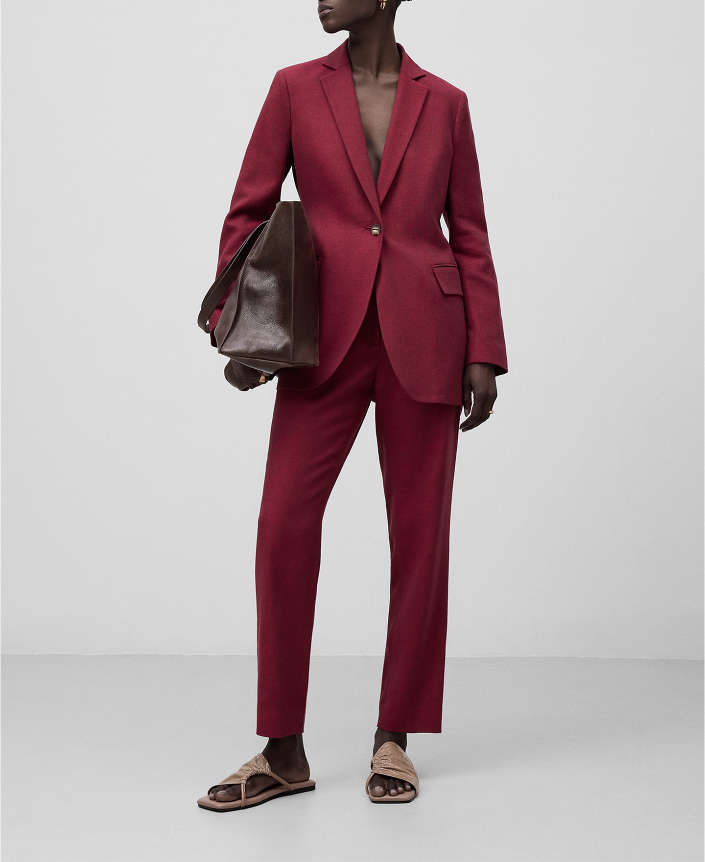 Blazer con lino europeo mujer image number 1