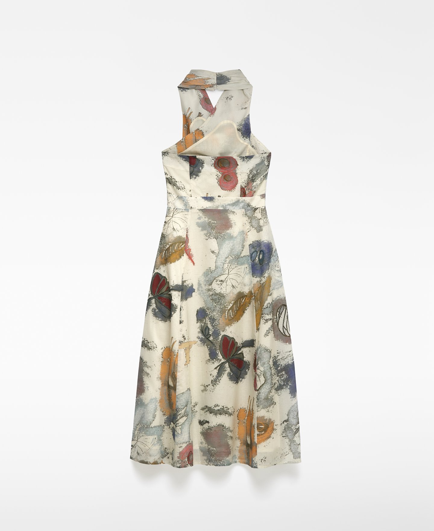 Vestido estampado com gola halter para mulher image number 5