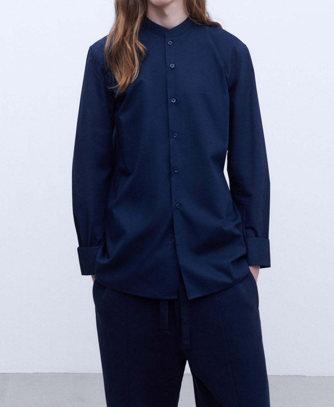 Organic cotton Mandarin collar shirt image number 0