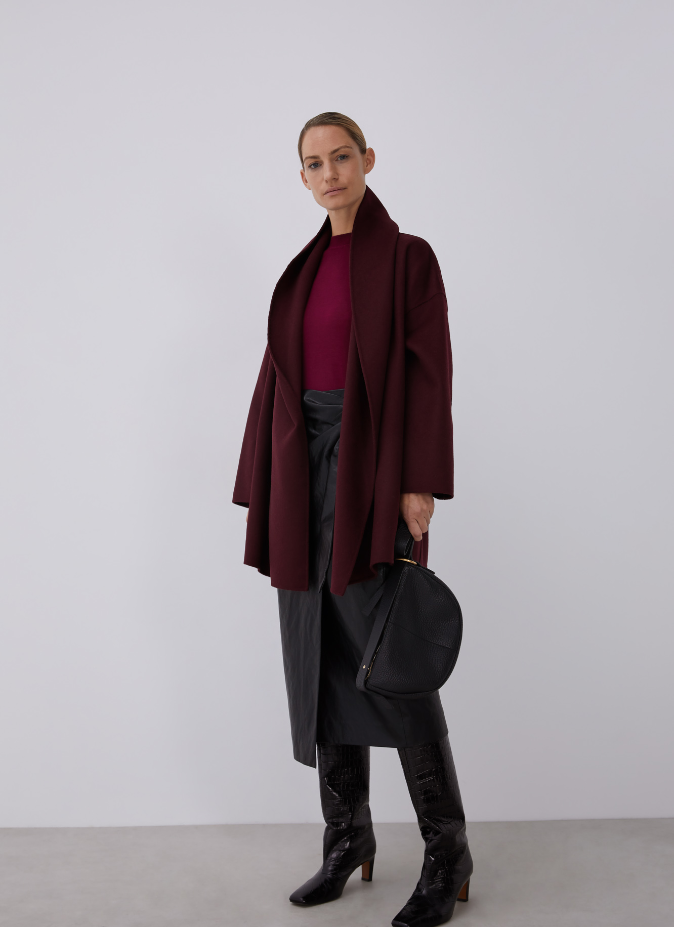Merino wool perkins neck sweater image number 5