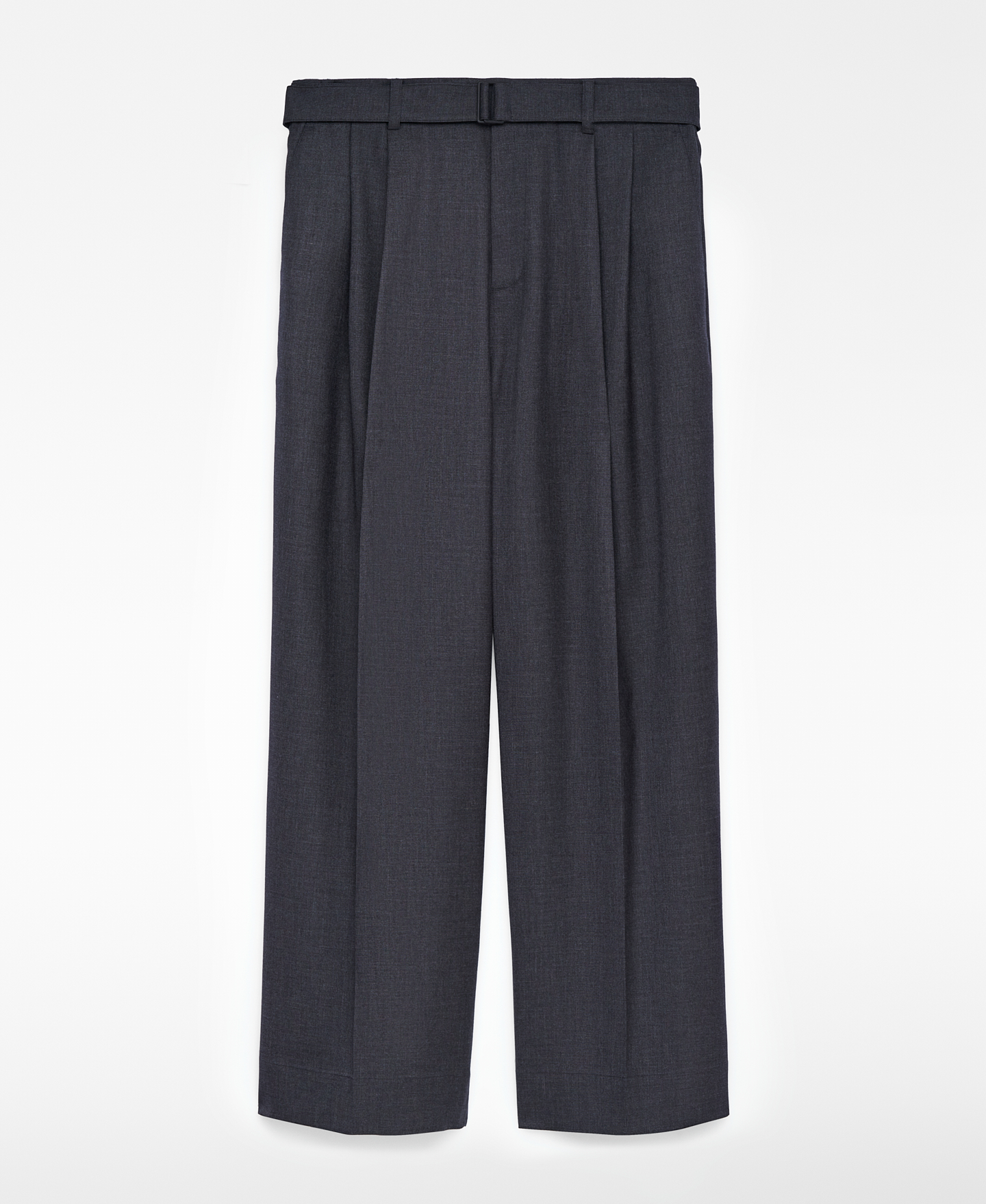 Melange grey wide leg trousers man image number 4