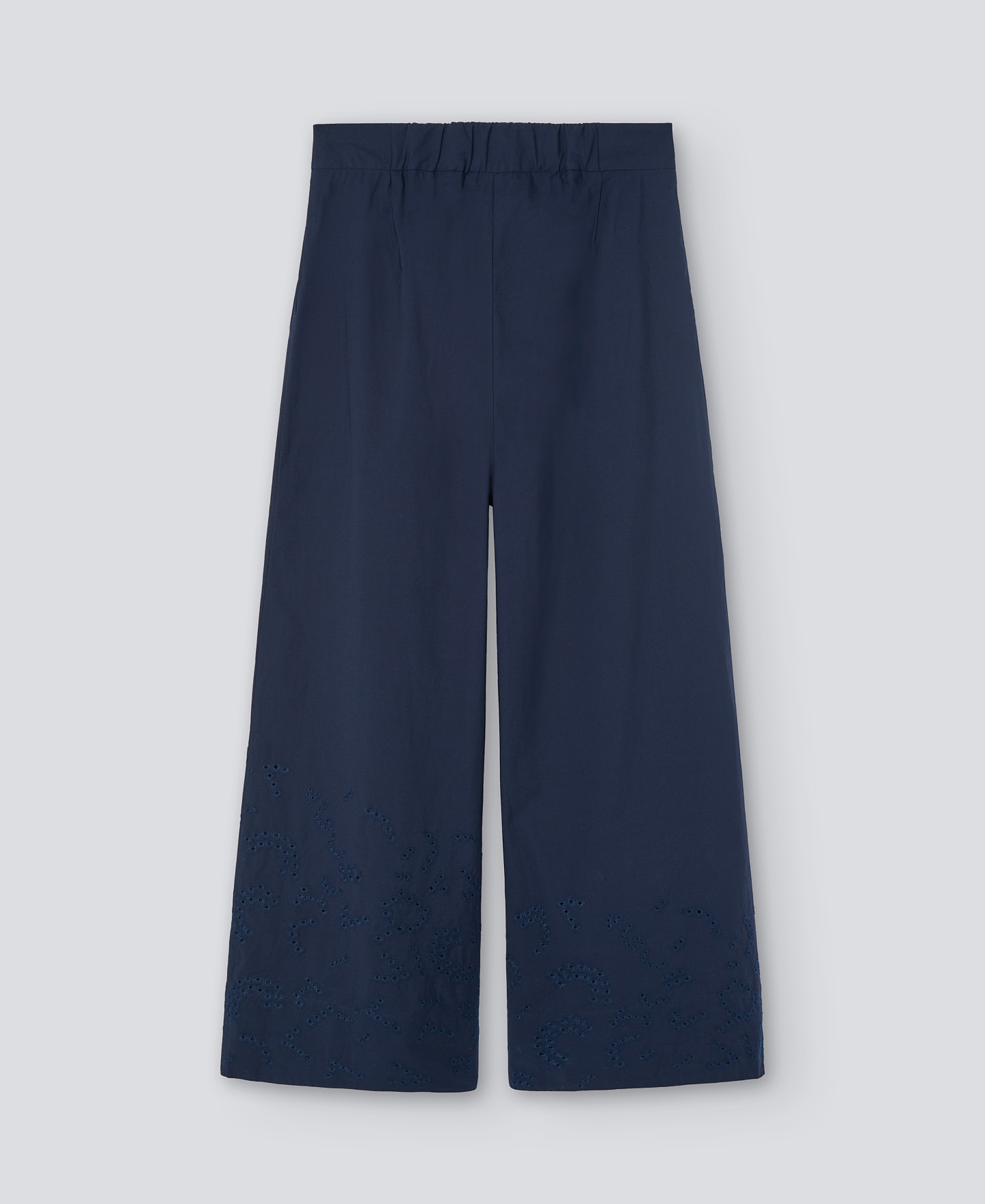 Pantalón en algodón azul marino mujer image number 1