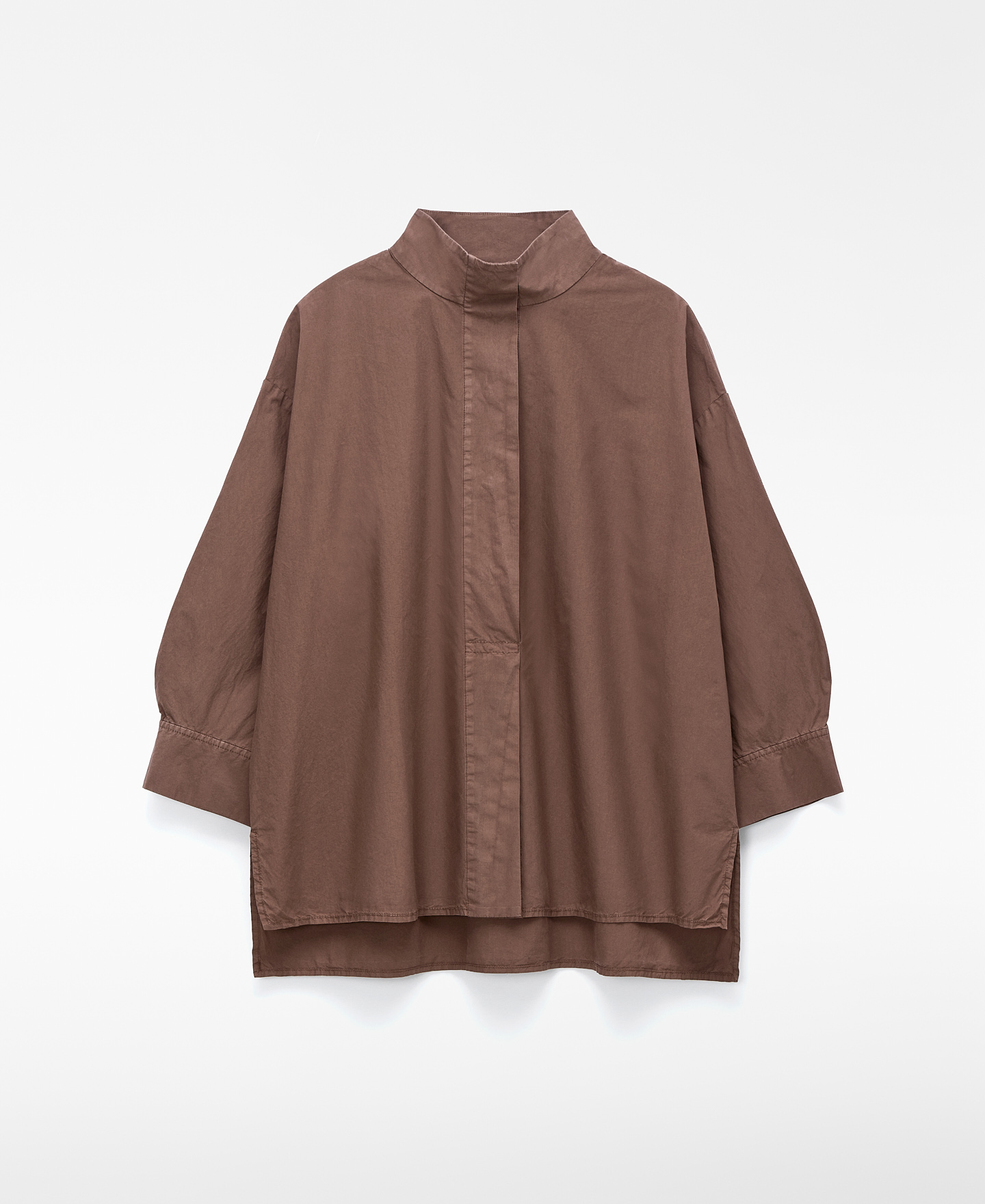 Camisa cuello chimenea algod&oacute;n org&aacute;nico image number 5