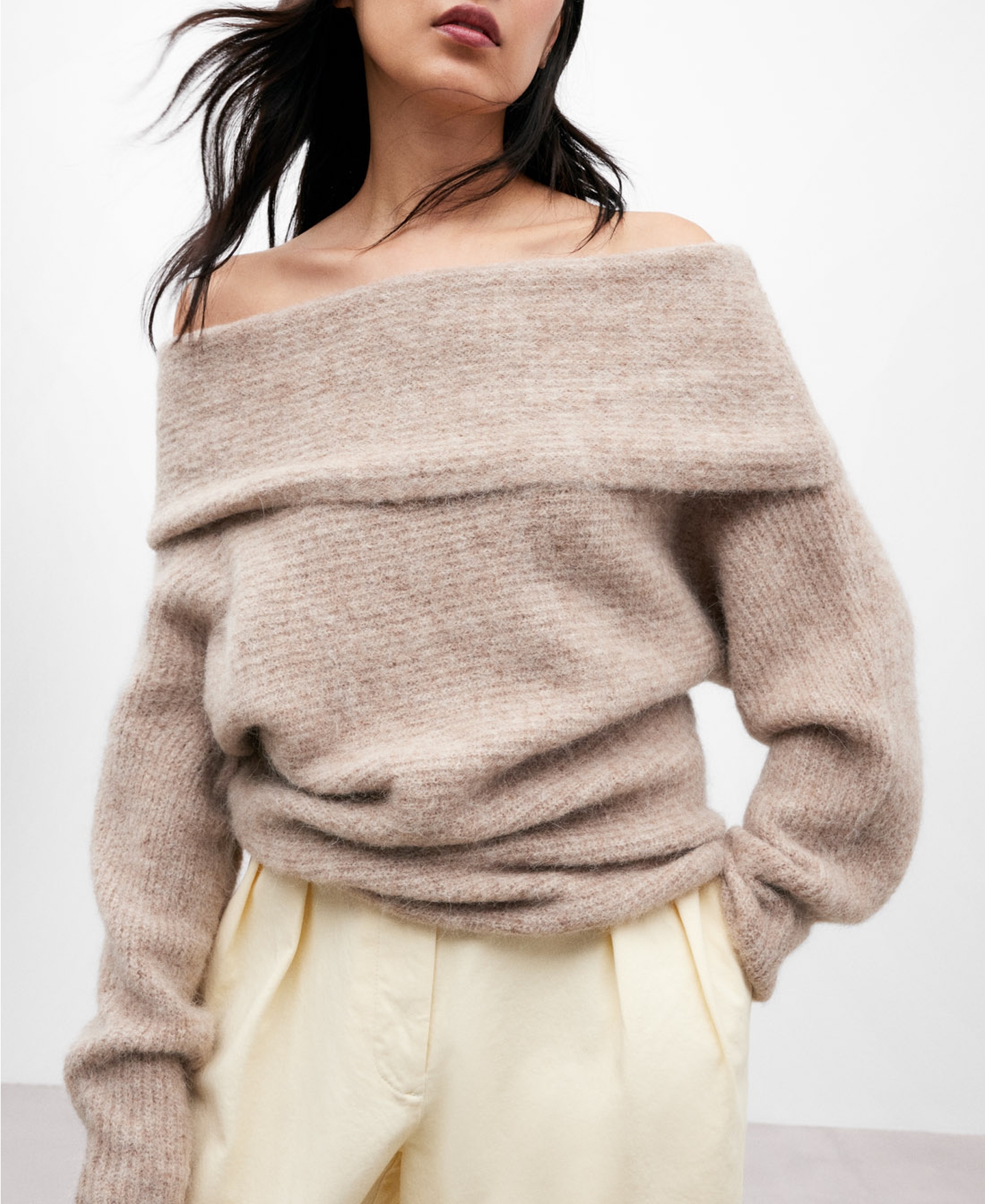 Knitted sweater in alpaca fabric image number 0