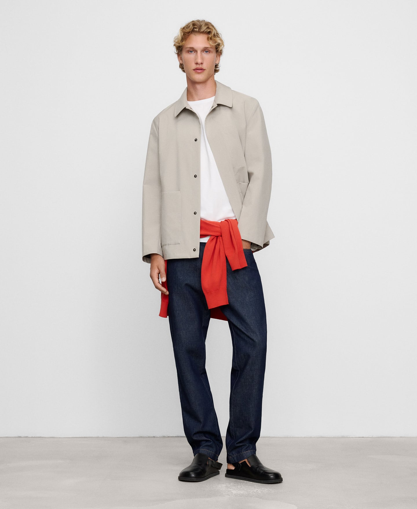 Nylon spread collar jacket image number 1