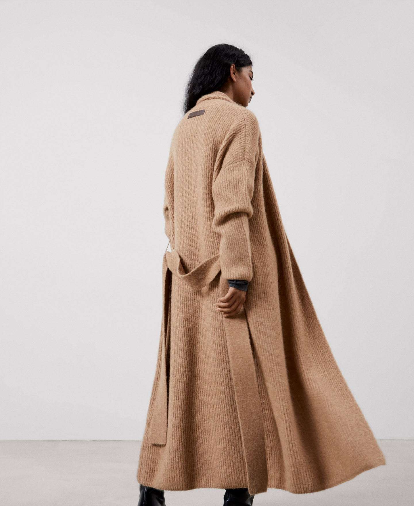 Alpaca fabric long jacket image number 2