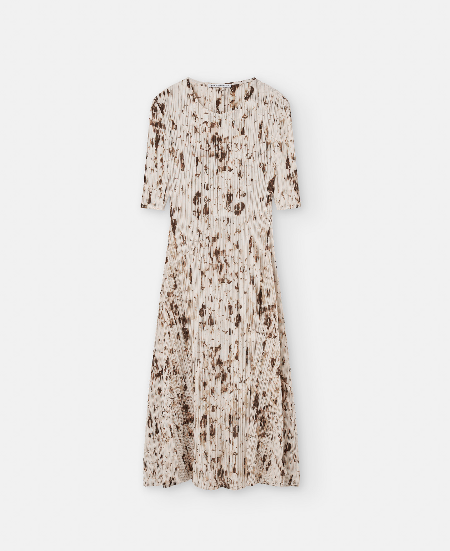 Japanese sleeve crinkle print dress image number 4