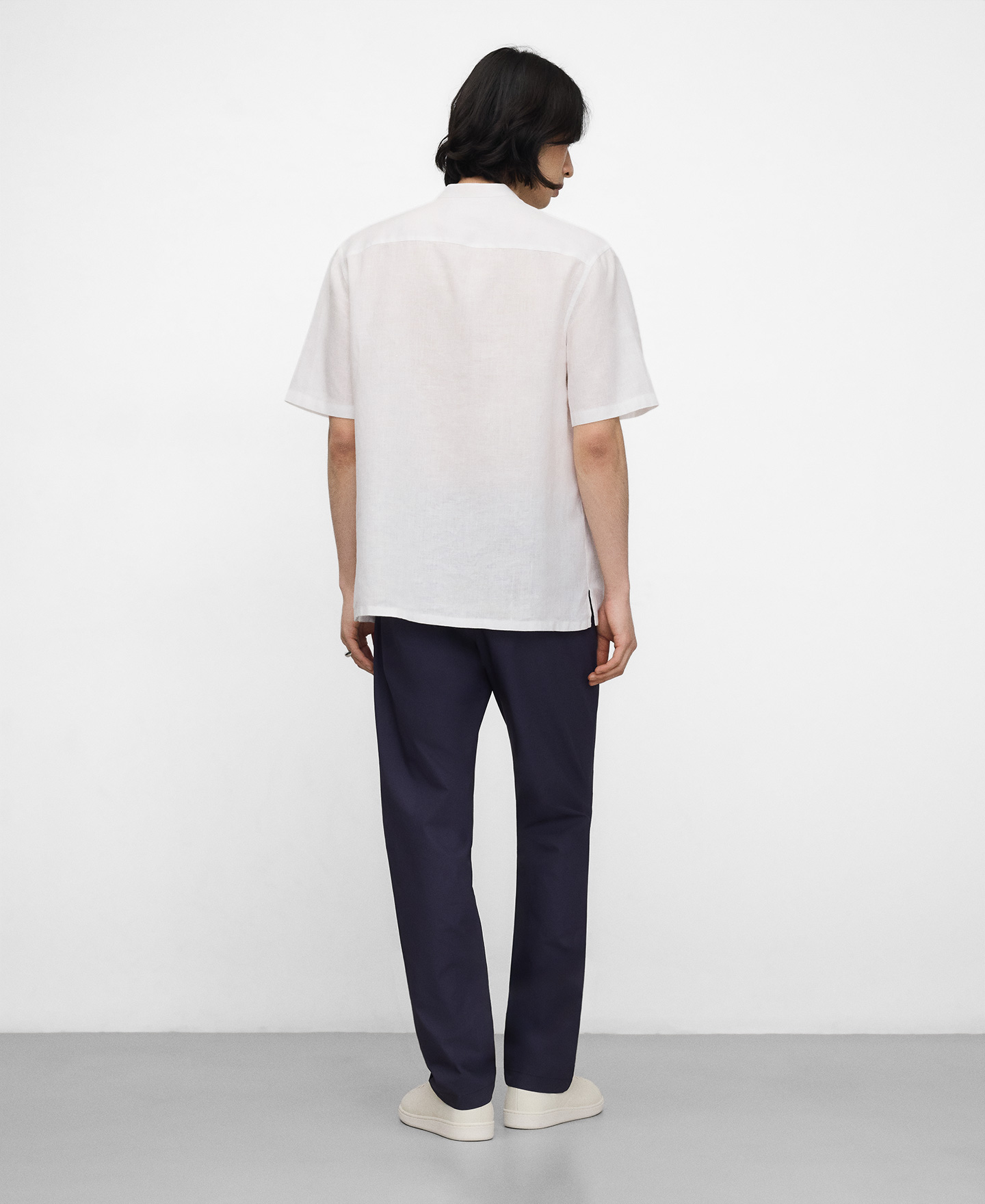 Cotton poplin straight trousers image number 2
