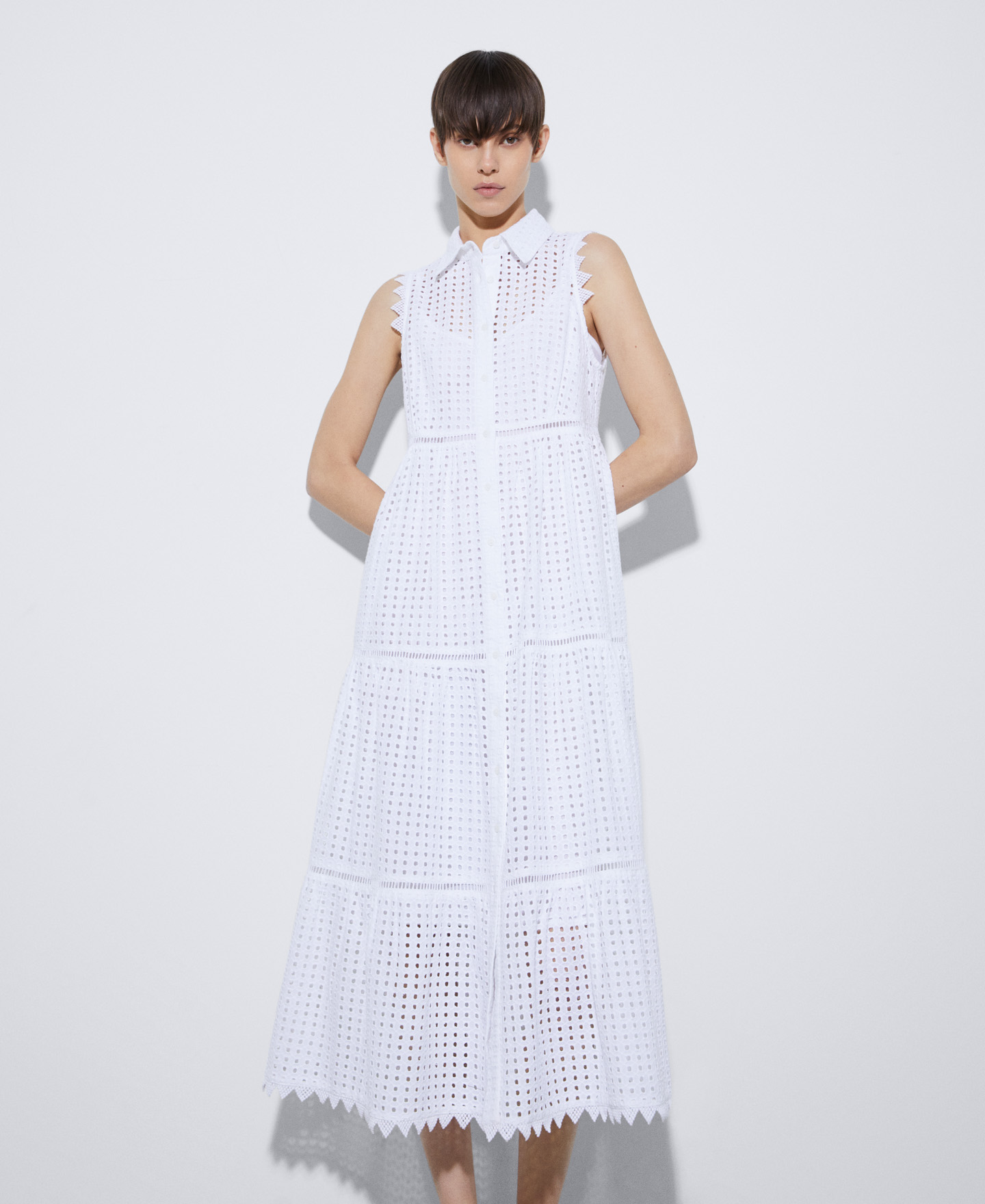 Long dress with shirt collar image number 0
