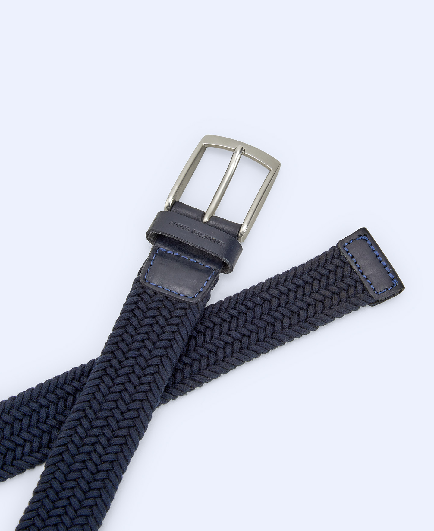 Leather and cotton braided belt image number 2
