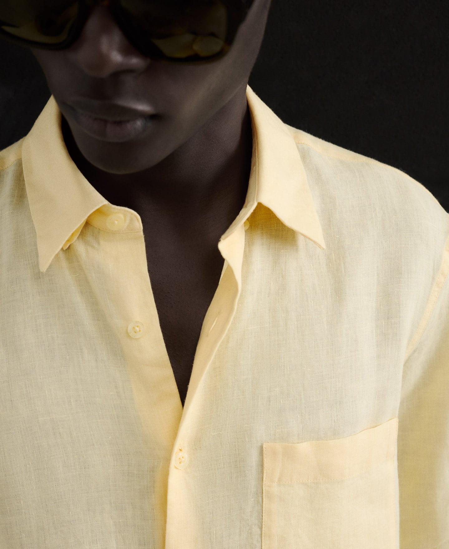 Linen regular fit spread collar shirt image number 5