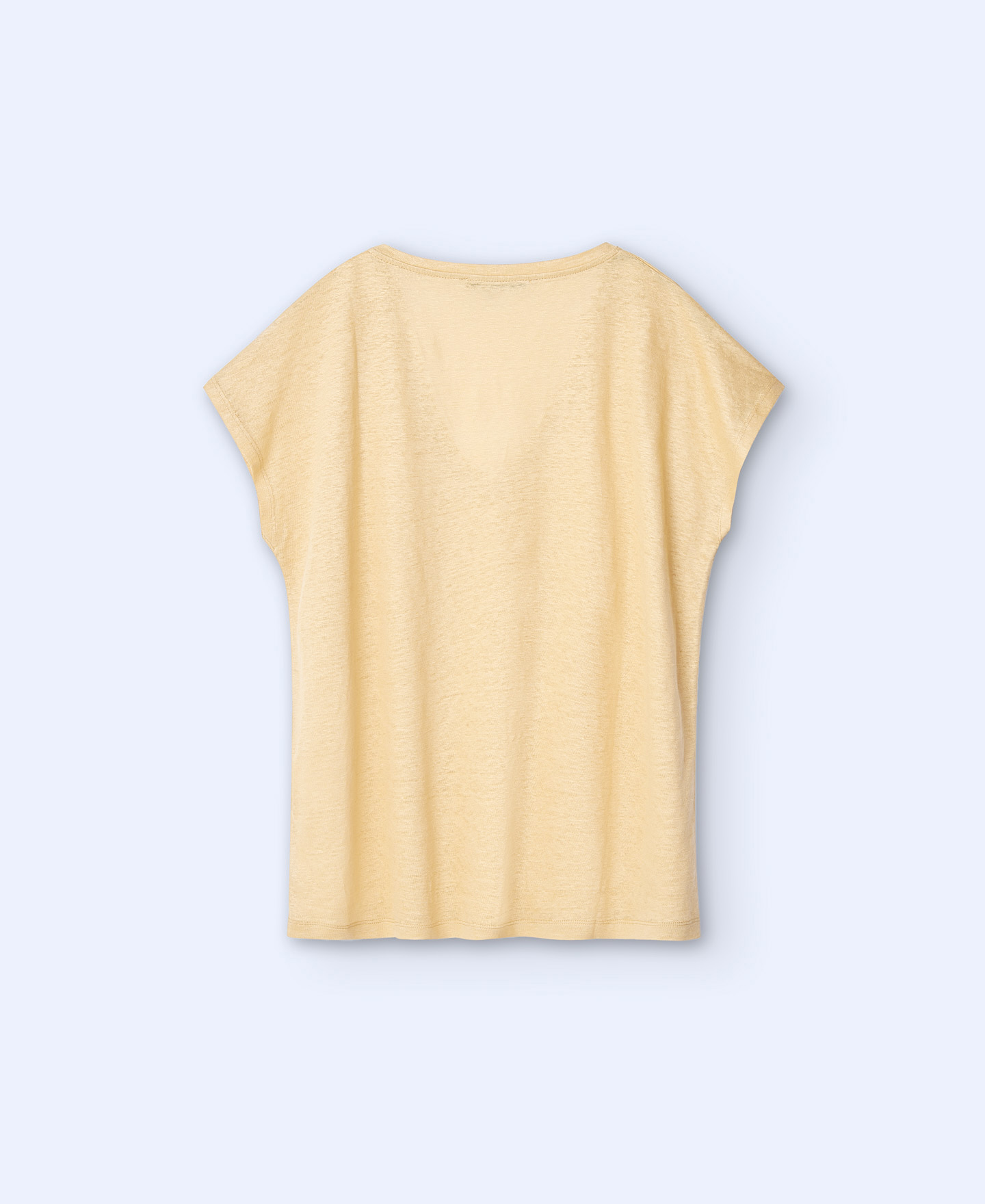 Camiseta en lino con cuello pico image number 5