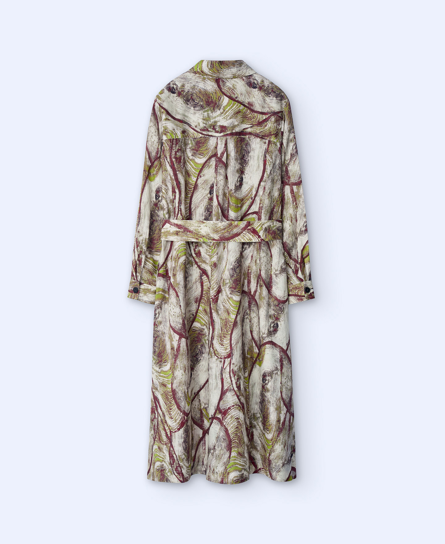 Vestido camisero estampado en lino image number 5
