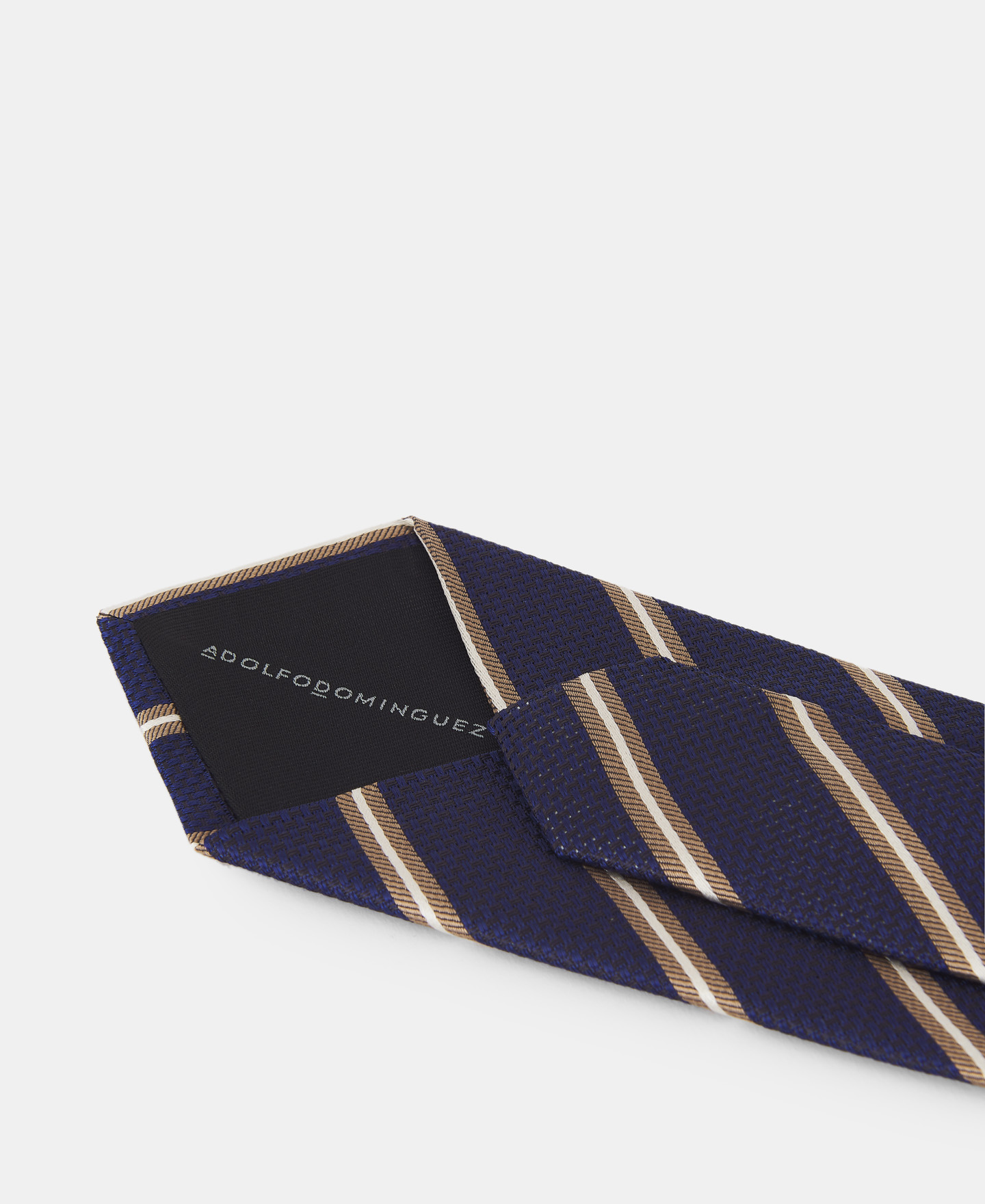 Corbata rayas diagonales seda y algodón image number 1