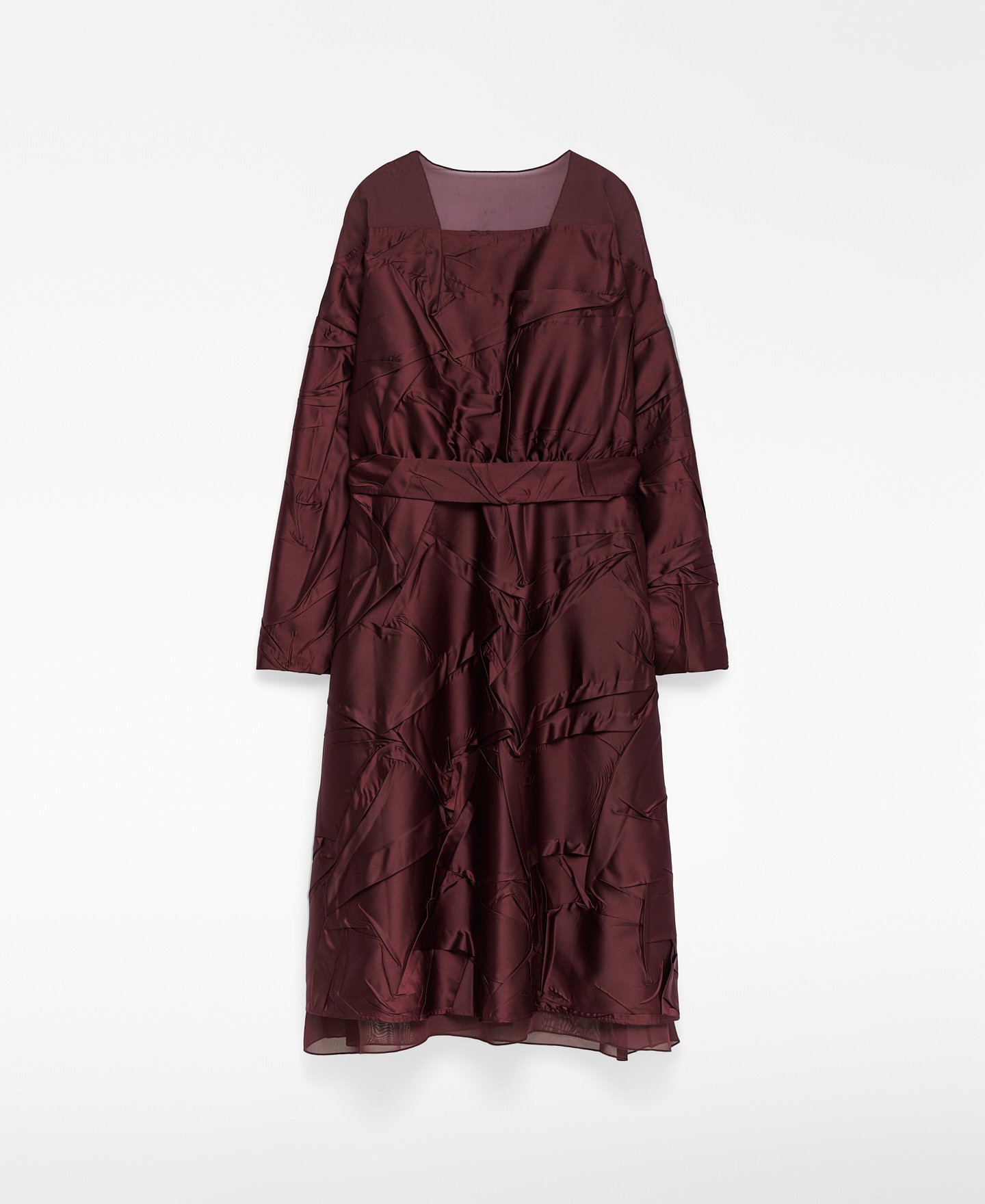 Robe froissée en tissu contrasté pour femme image number 5