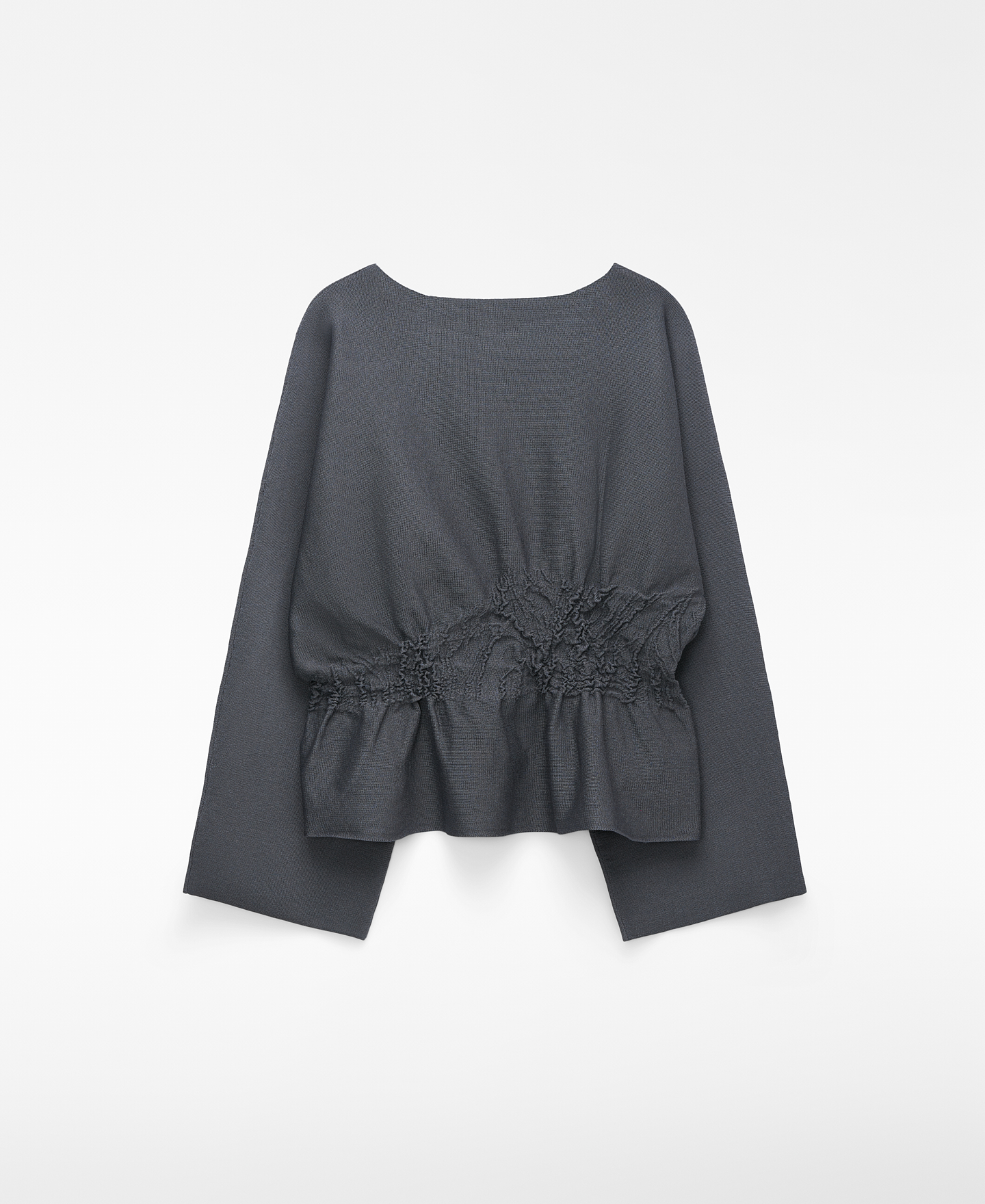 Gathered waist knit top image number 5