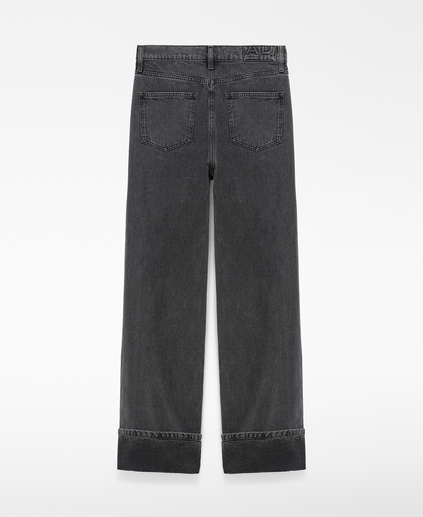 Straight washed denim trousers image number 7