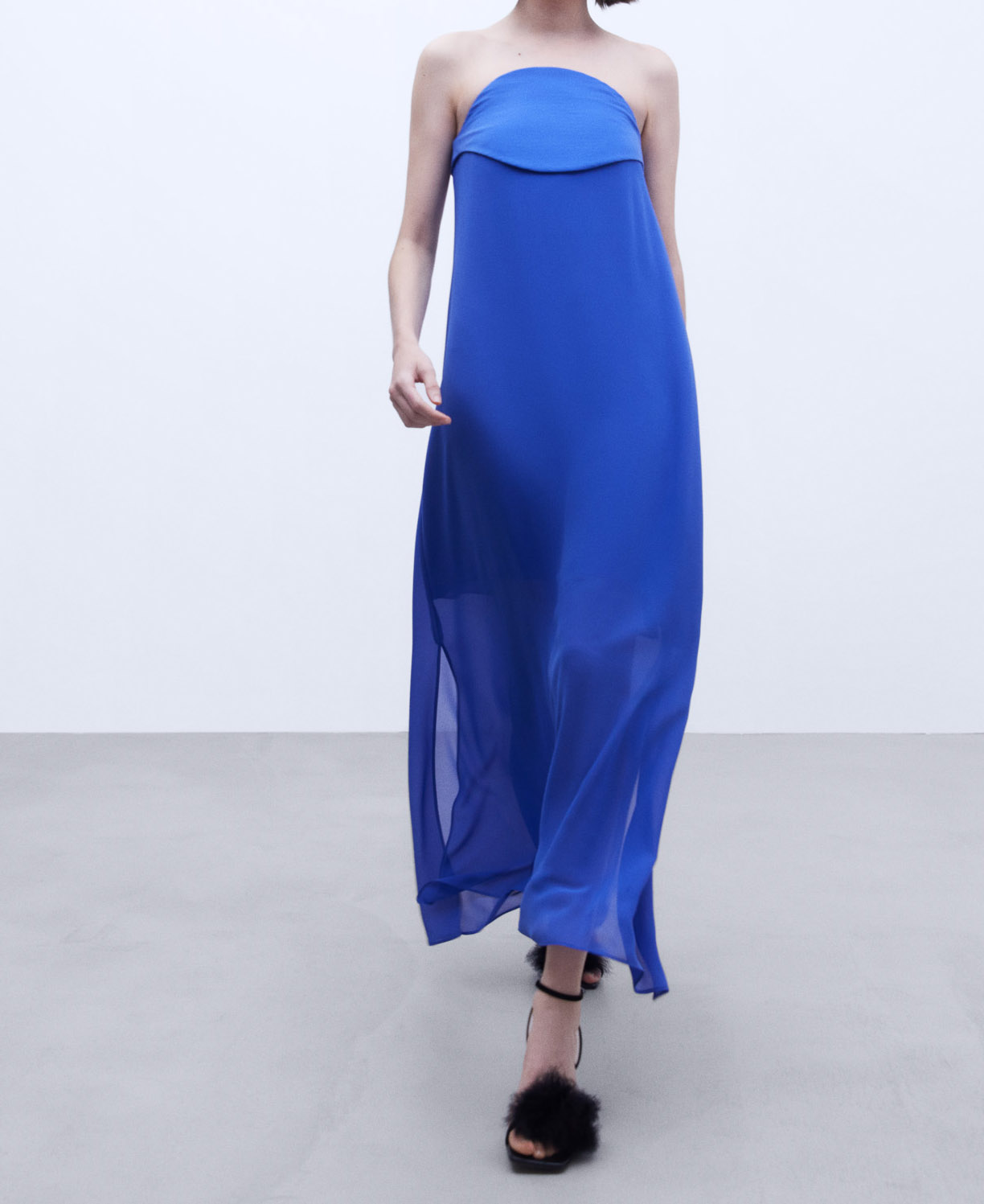 Asymmetric neckline dress image number 1