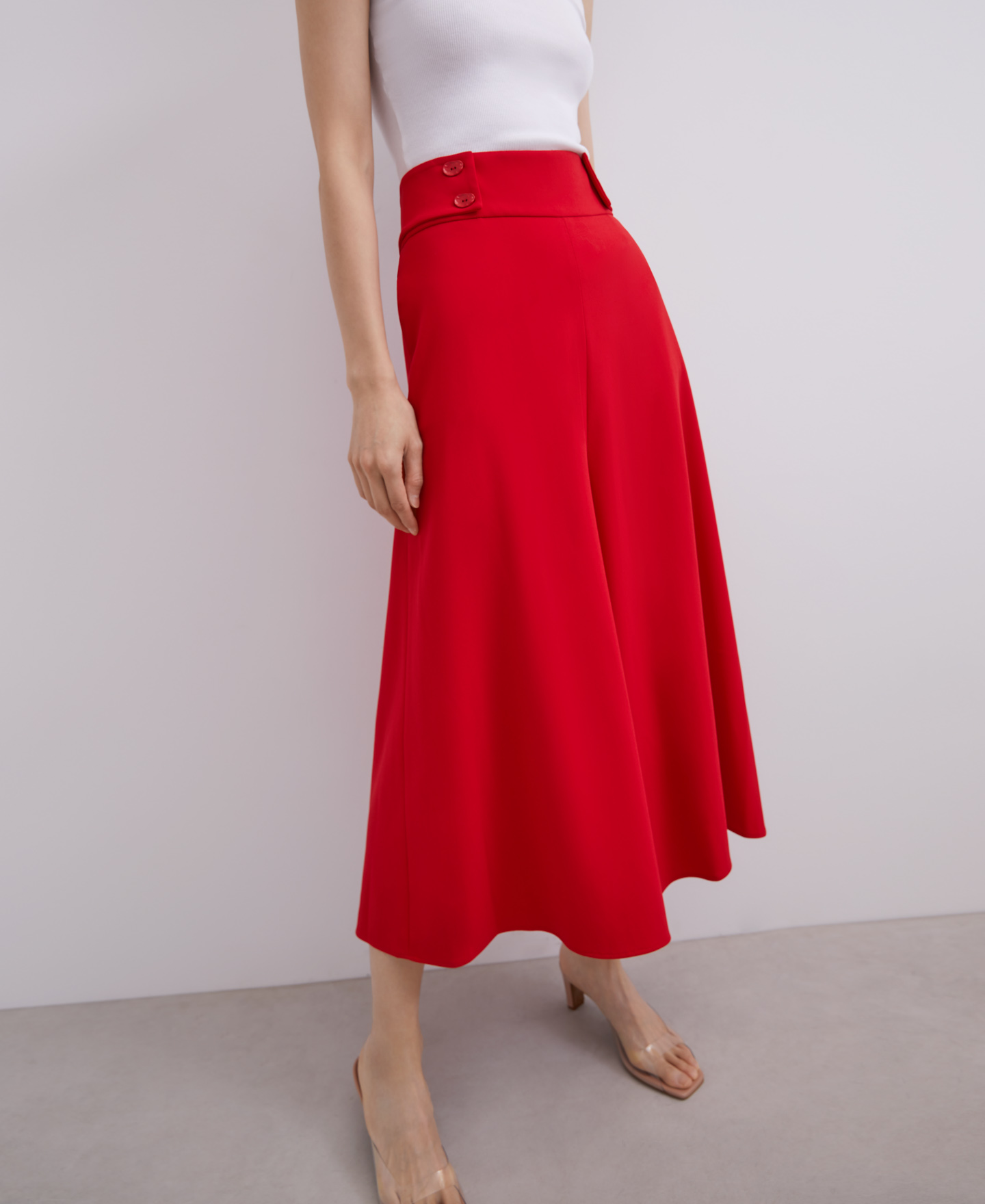 Wide trousers with button detail image number 0