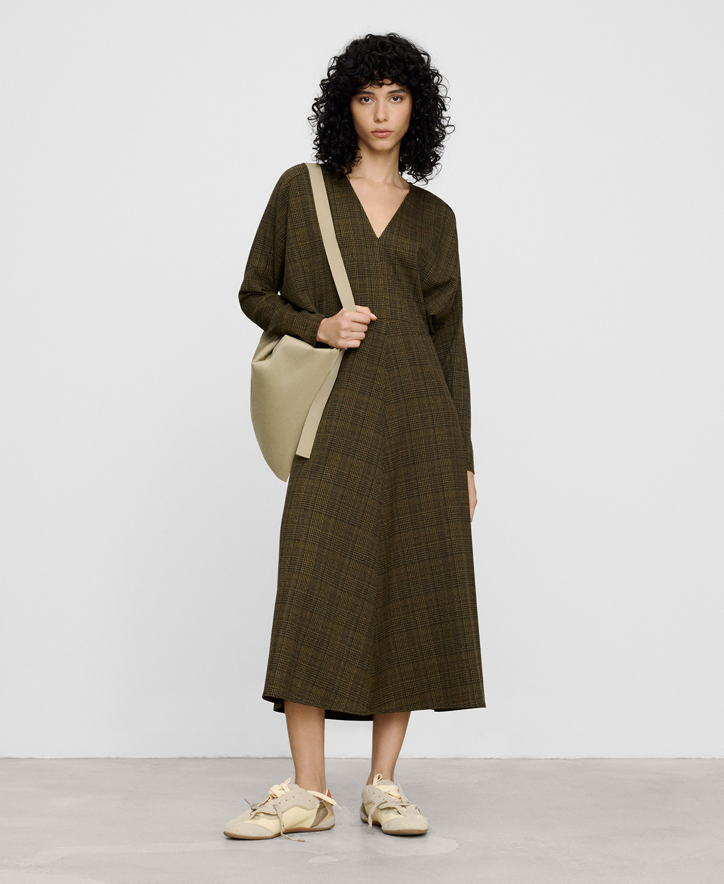 Checkered Japanese sleeve dress image number 1