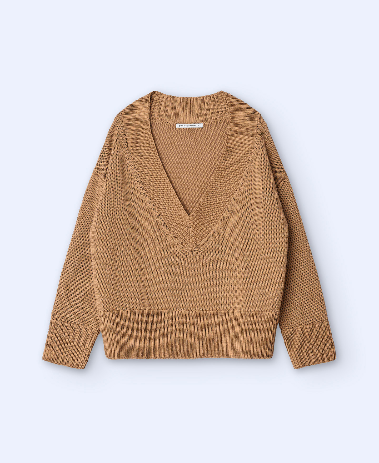 V-neckline knitted sweater image number 4