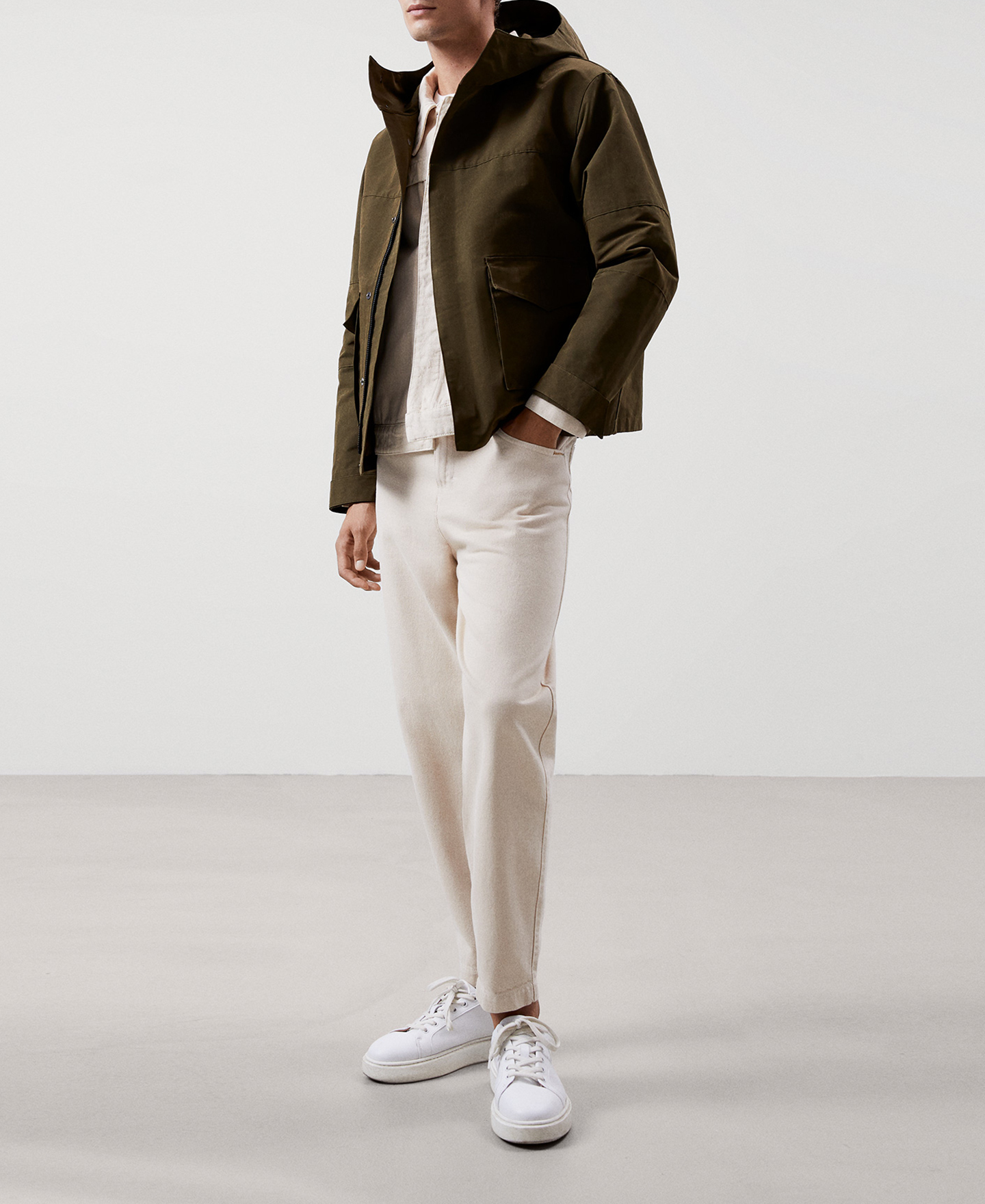 Recycled polyester short parka image number 1
