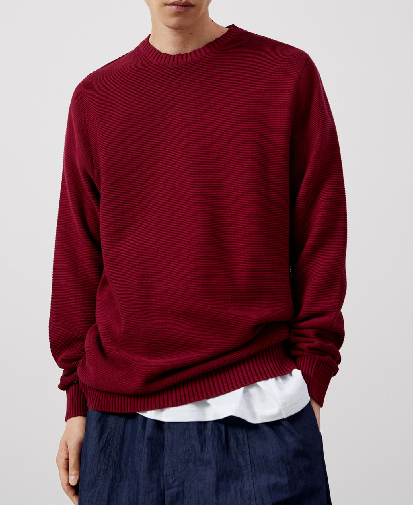 Cotton crew neck sweater image number 0