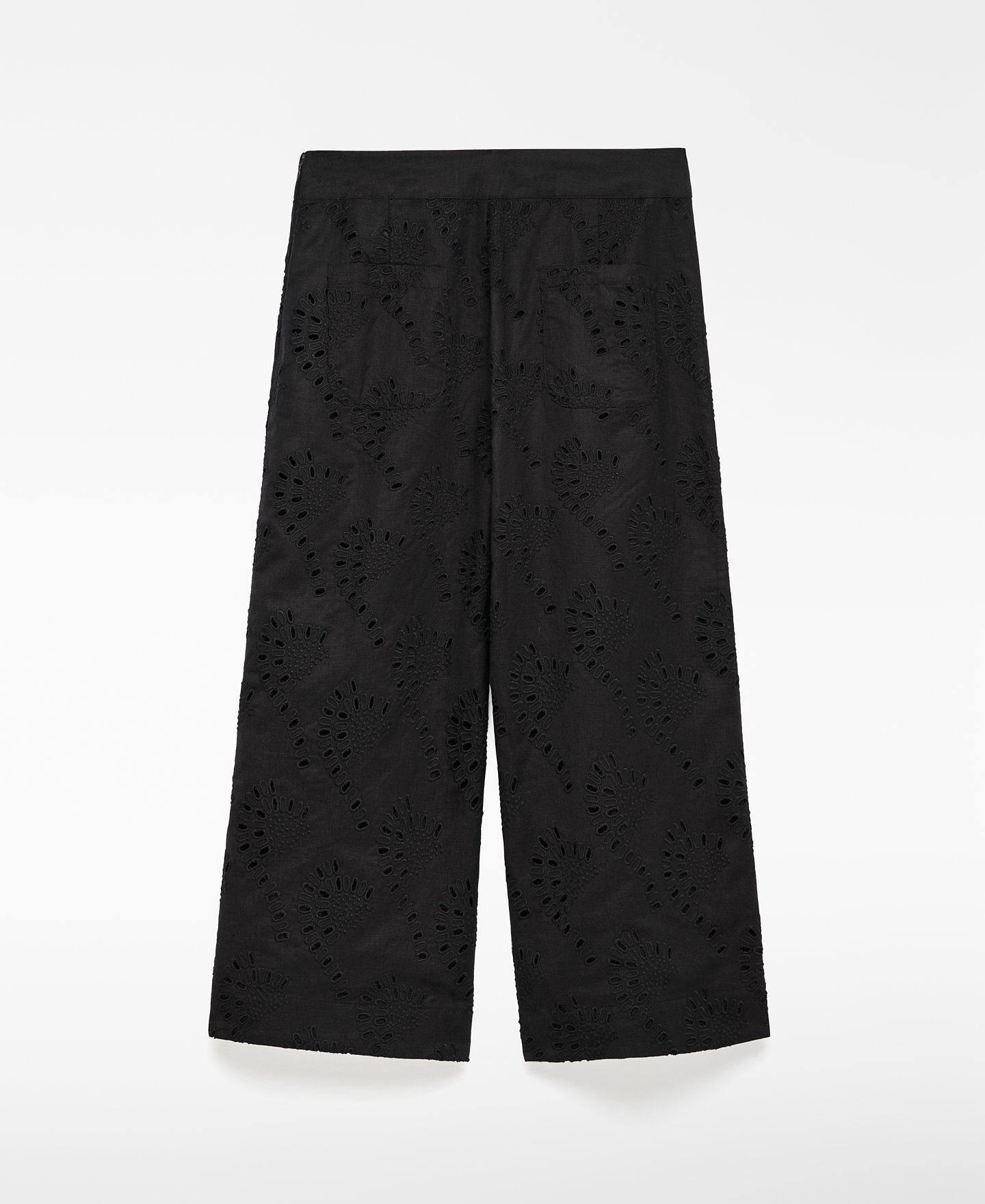 Straight embroidered trousers woman image number 5
