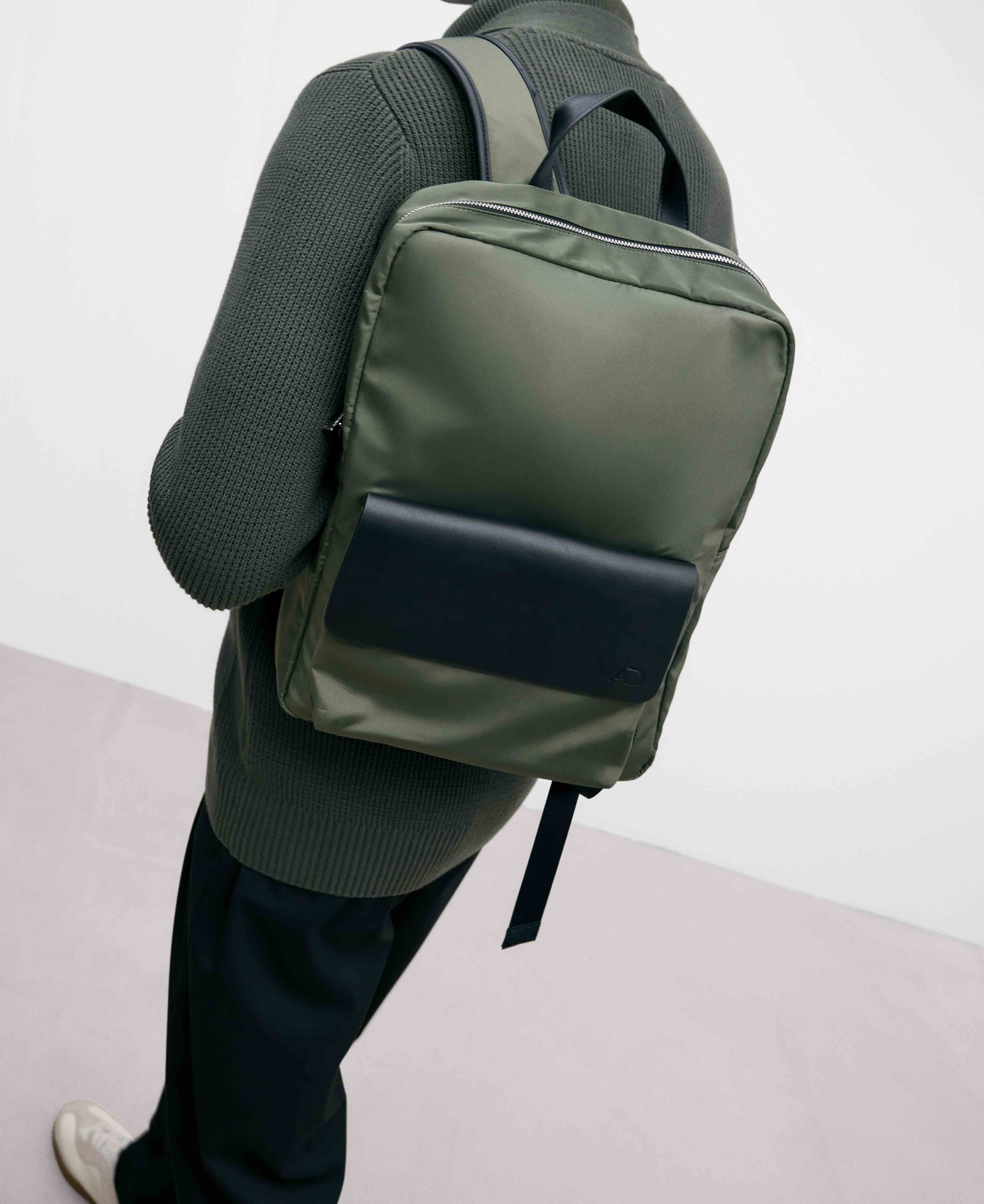 Recycled polyester green backpack image number 4